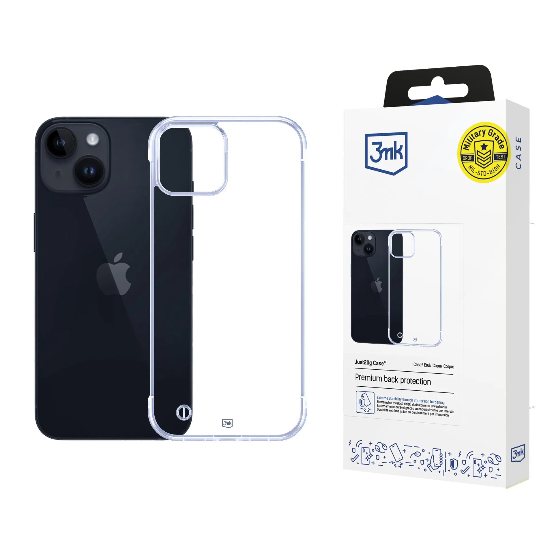 Coque ultra leg?re pour Apple iPhone 15 - 3mk Just20g Clear Case