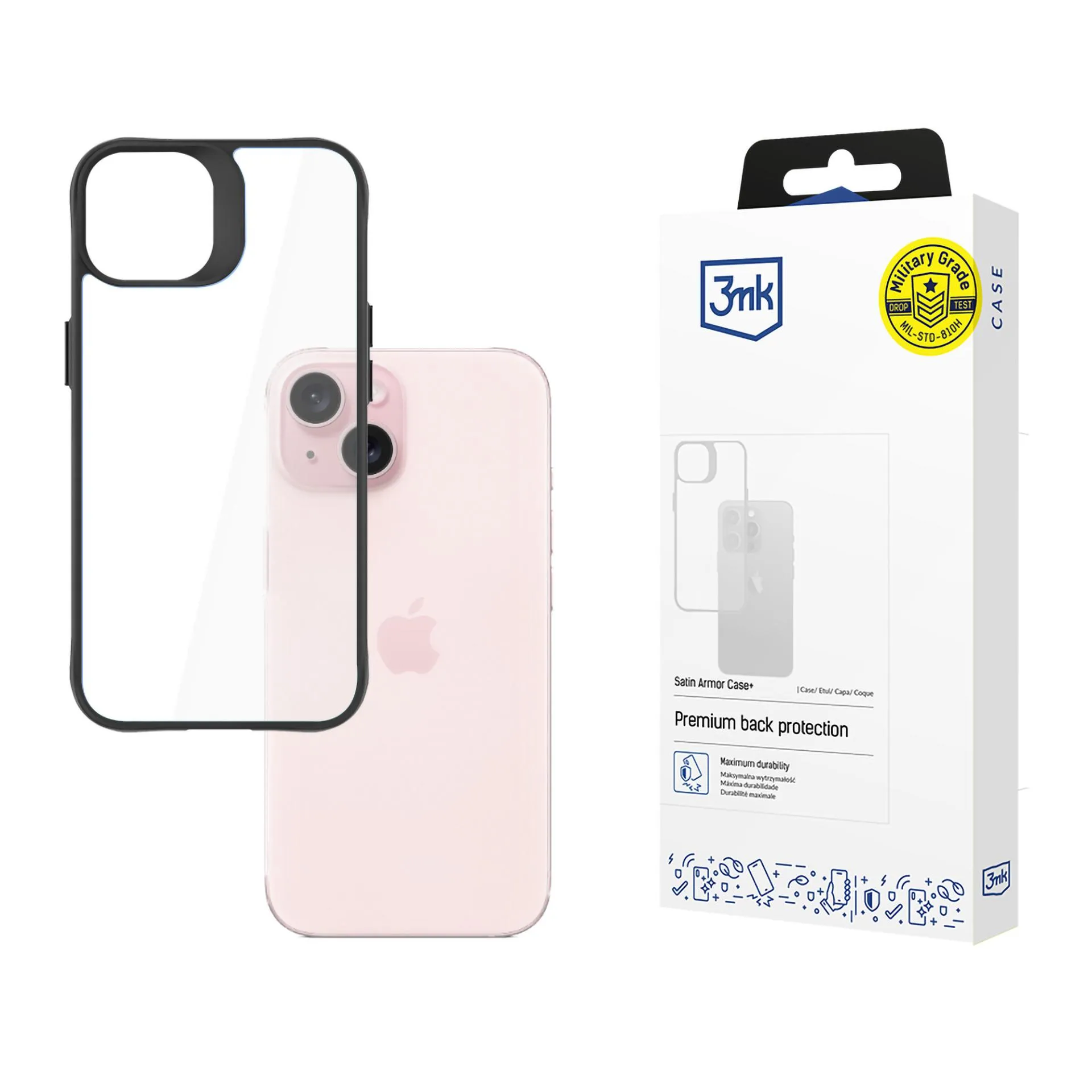 Coque pour Apple iPhone 15 - 3mk Satin Armor Case+