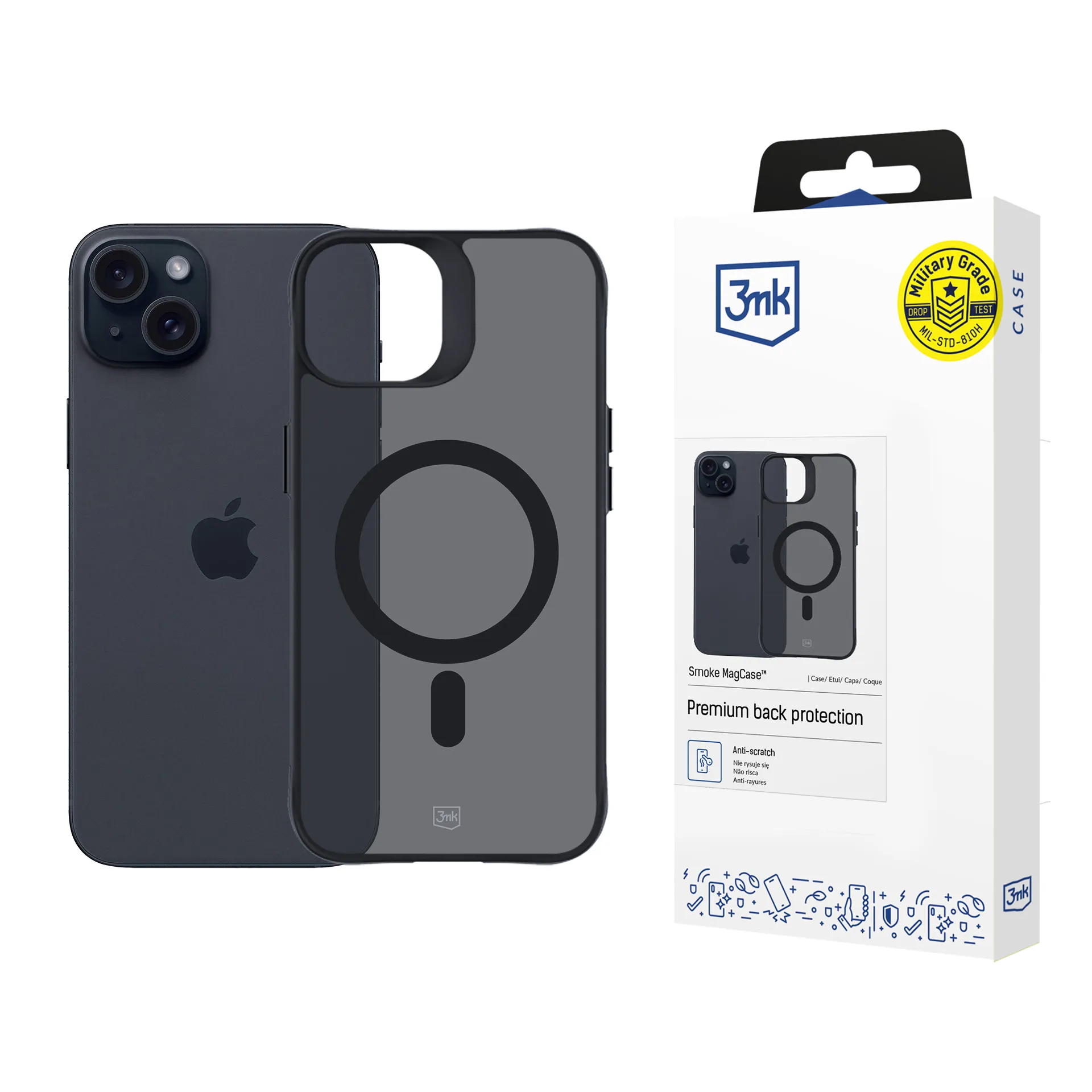 Coque pour Apple iPhone 15 - 3mk Smoke MagCase