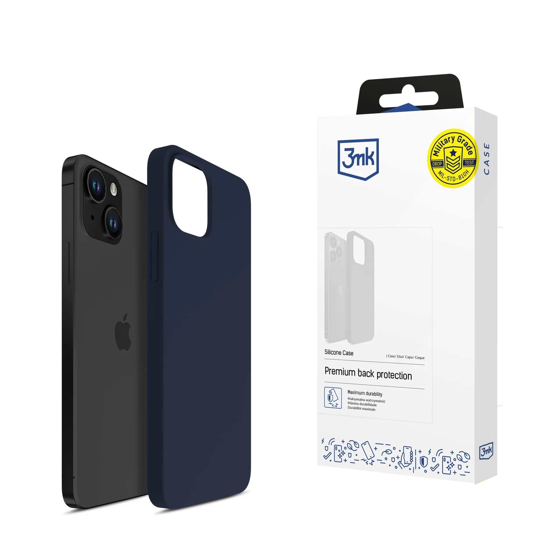 Coque pour Apple iPhone 15 Plus - 3mk Silicone Case Bleu marine