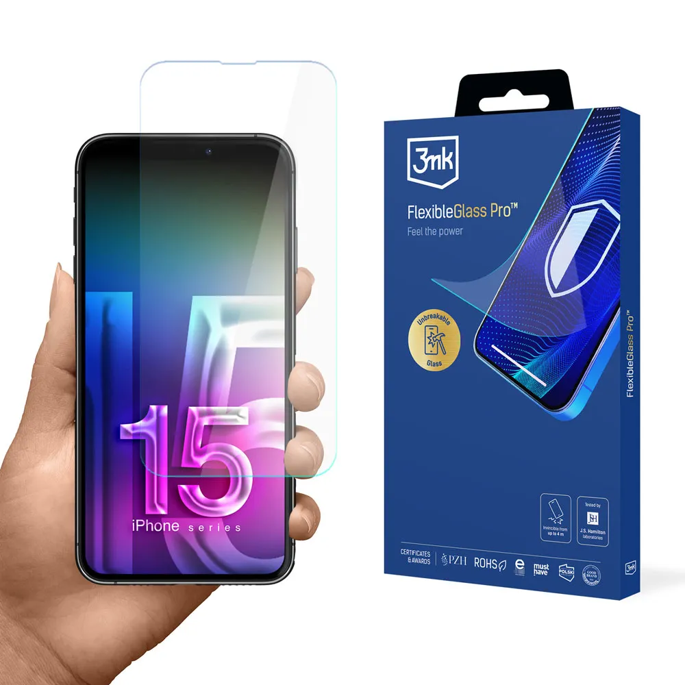 Verre incassable pour Apple iPhone 15 Pro - 3mk FlexibleGlass Pro