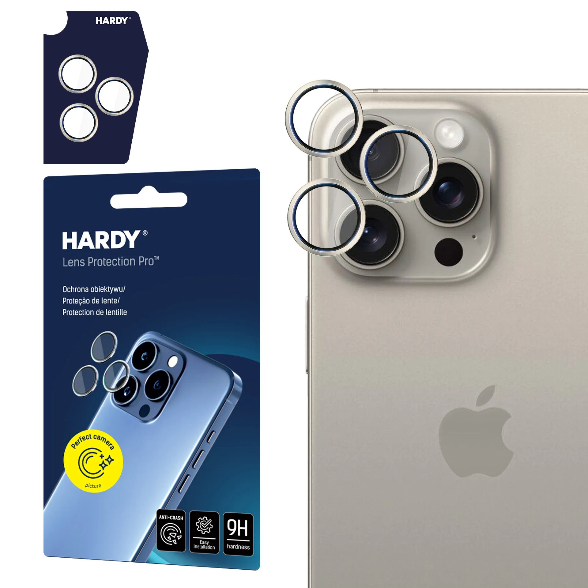 Protection de l'objectif pour Apple iPhone 15 Pro - 3mk HARDY Lens Protection Pro
