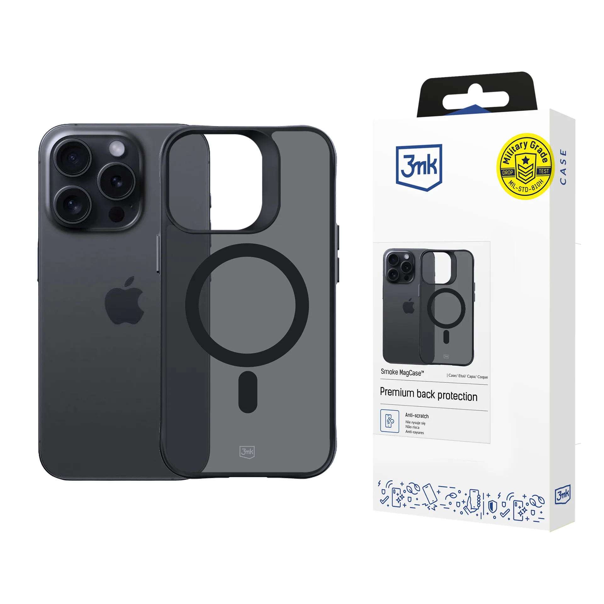 Coque pour Apple iPhone 15 Pro Max - 3mk Smoke MagCase