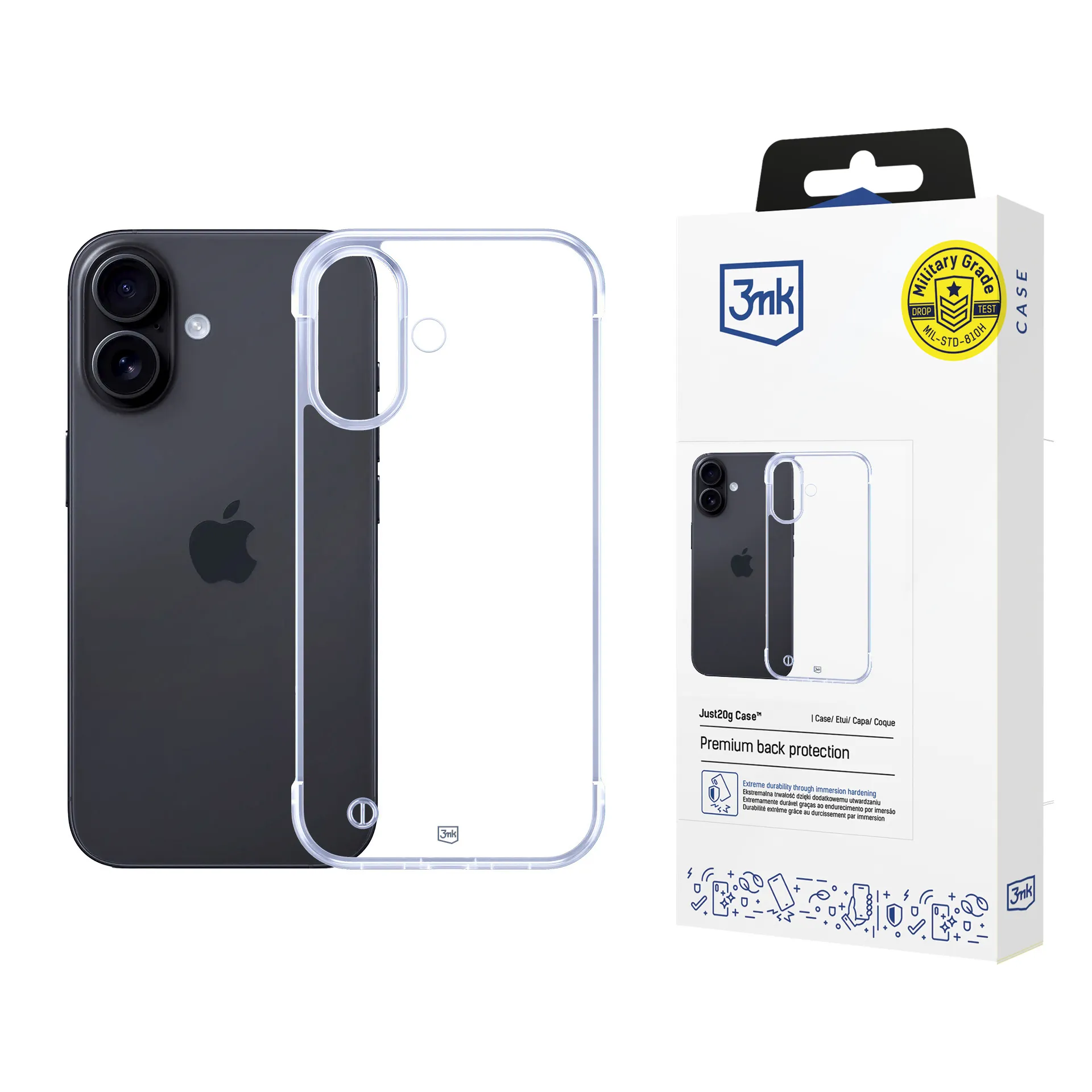 Coque ultra leg?re pour Apple iPhone 16 - 3mk Just20g Clear Case