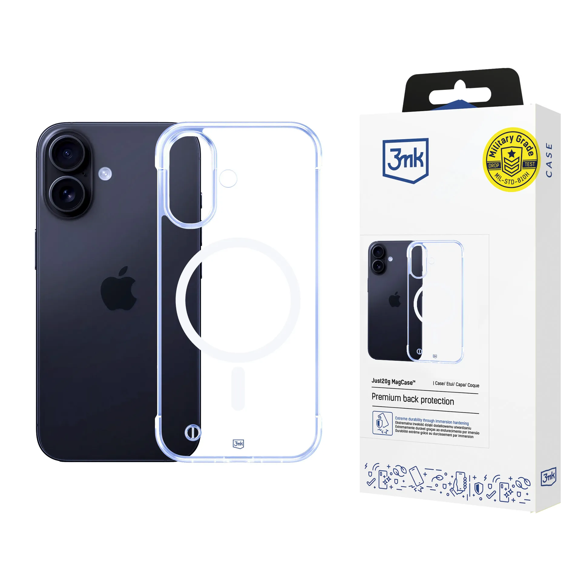 Coque ultra leg?re poor Apple iPhone 16 - 3mk Just20g MagCase™