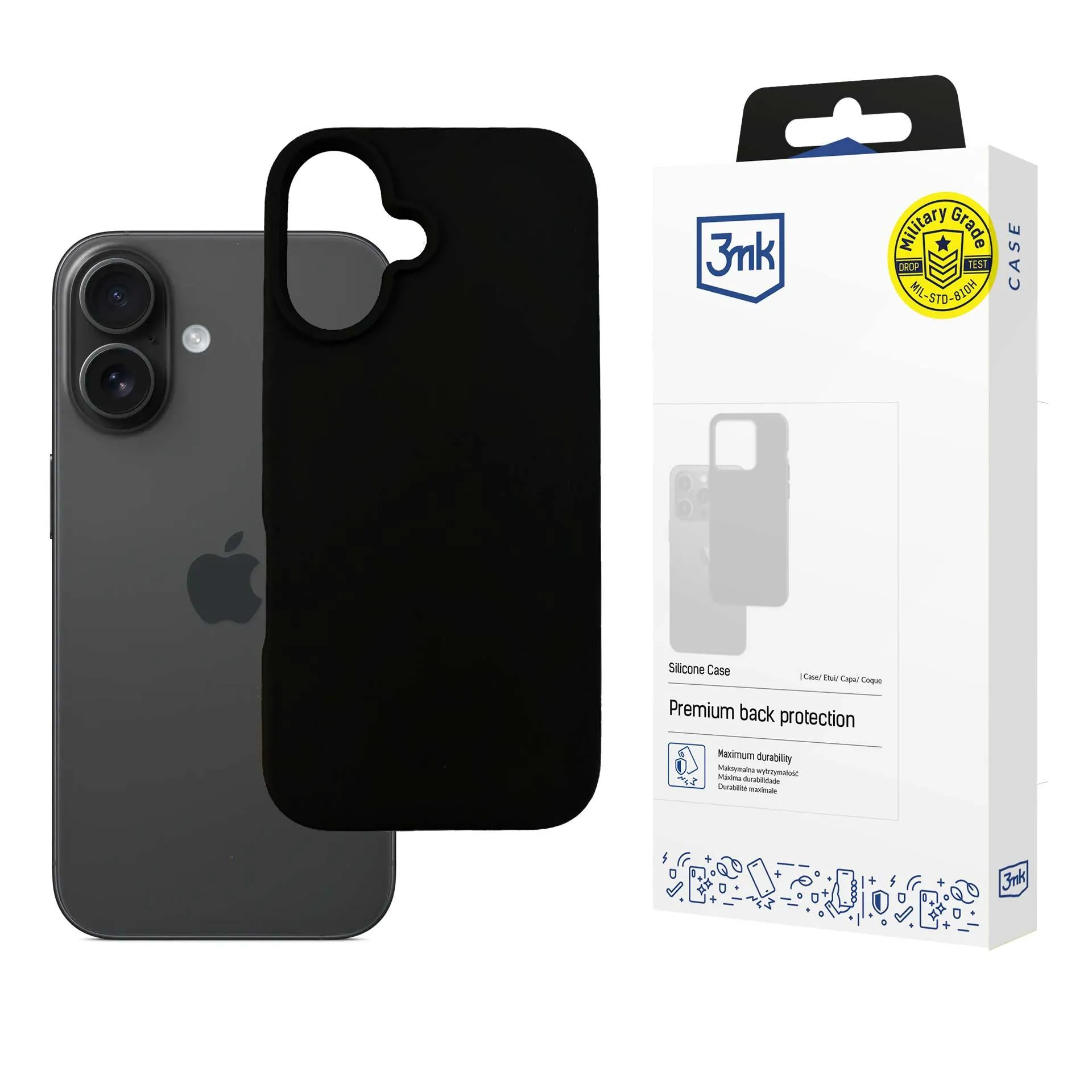Coque pour Apple iPhone 16 Plus - Etui 3mk Silicone Noir