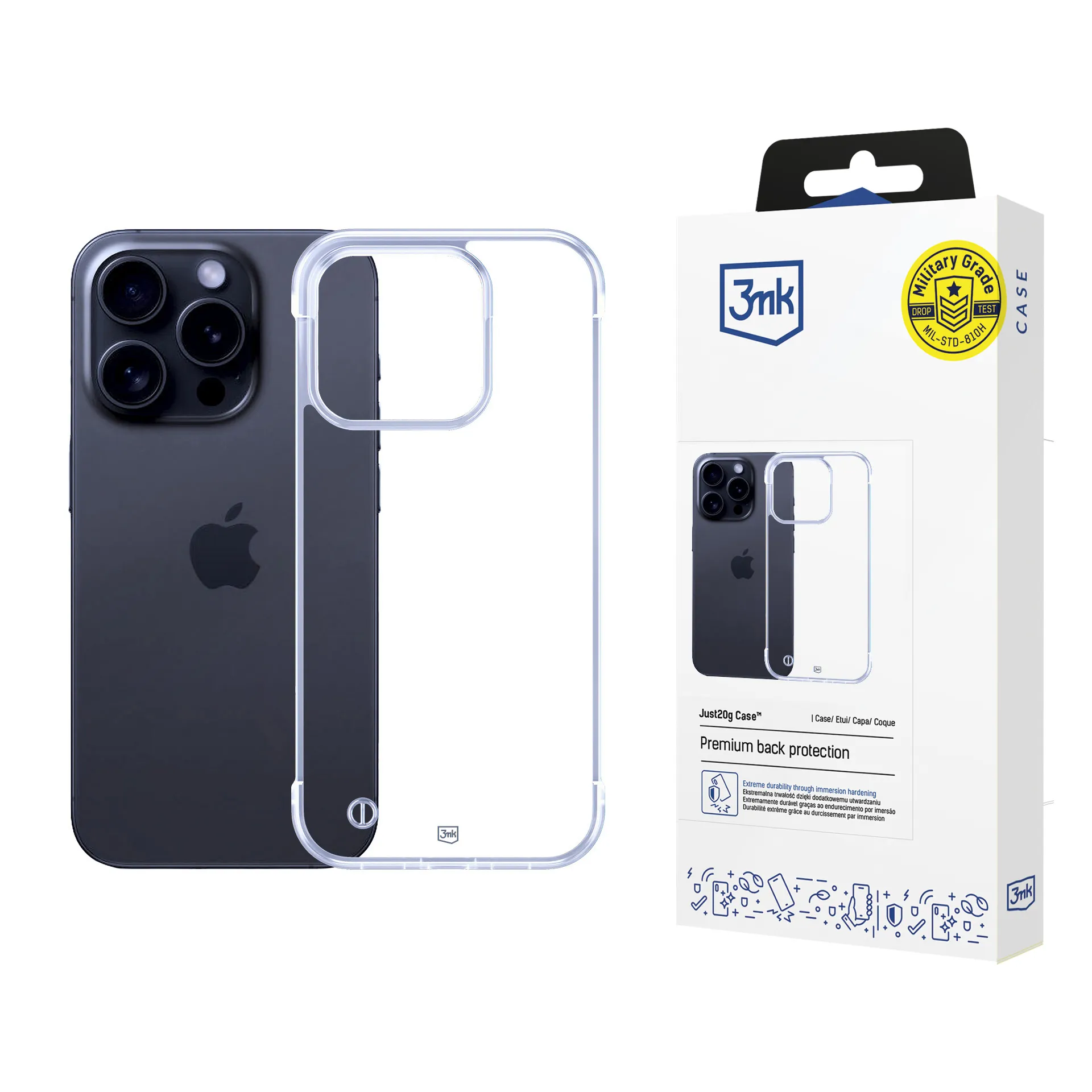 Coque ultra leg?re pour Apple iPhone 16 Pro - 3mk Just20g Clear Case
