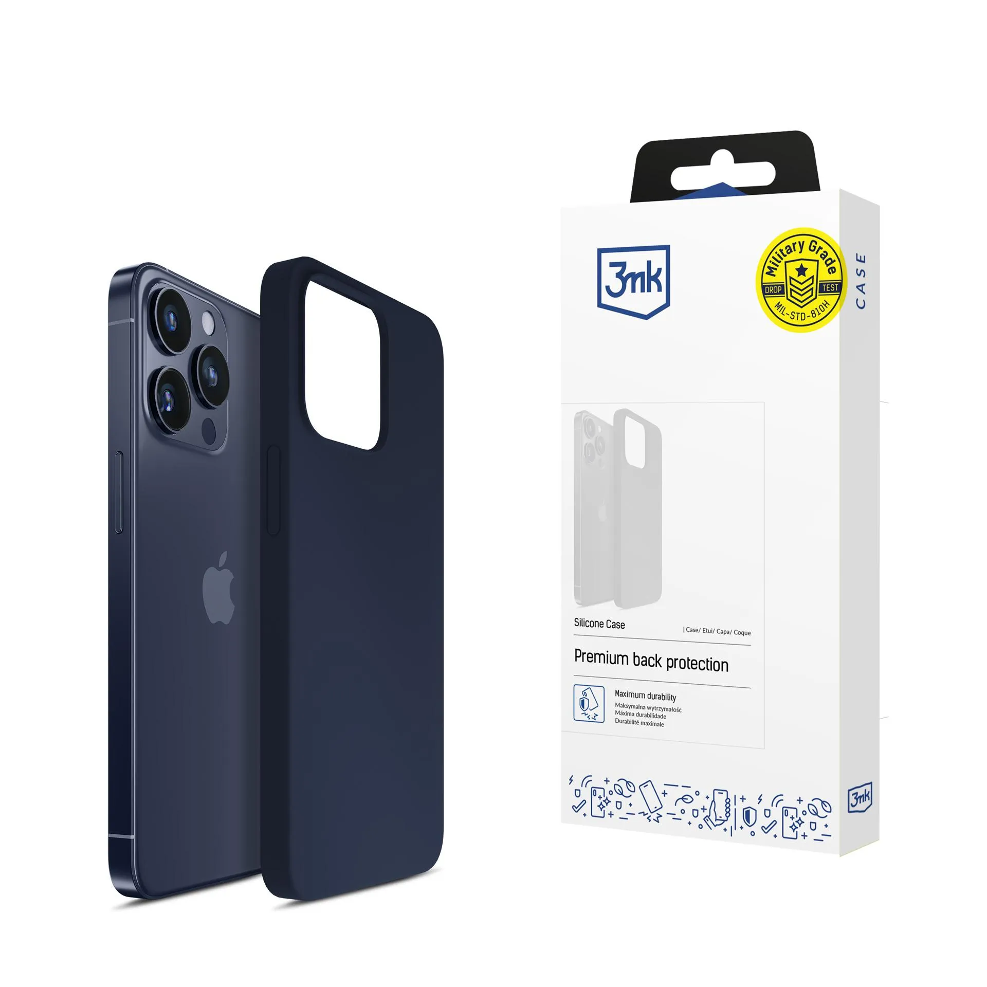 Coque pour Apple iPhone 16 Pro Max - 3mk Silicone Case Bleu marine