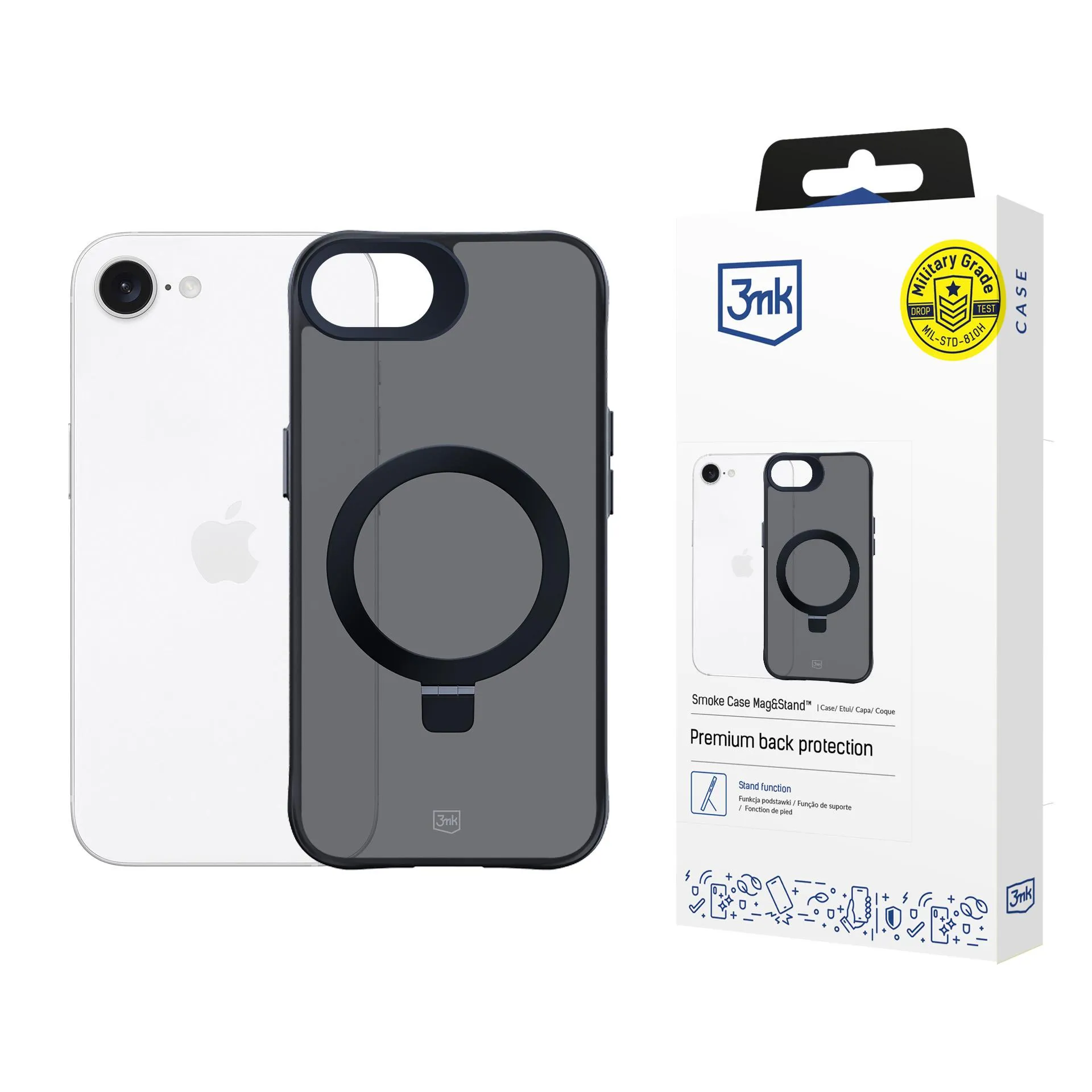 Coque pour Apple iPhone 16E - 3mk Smoke Case Mag&Stand