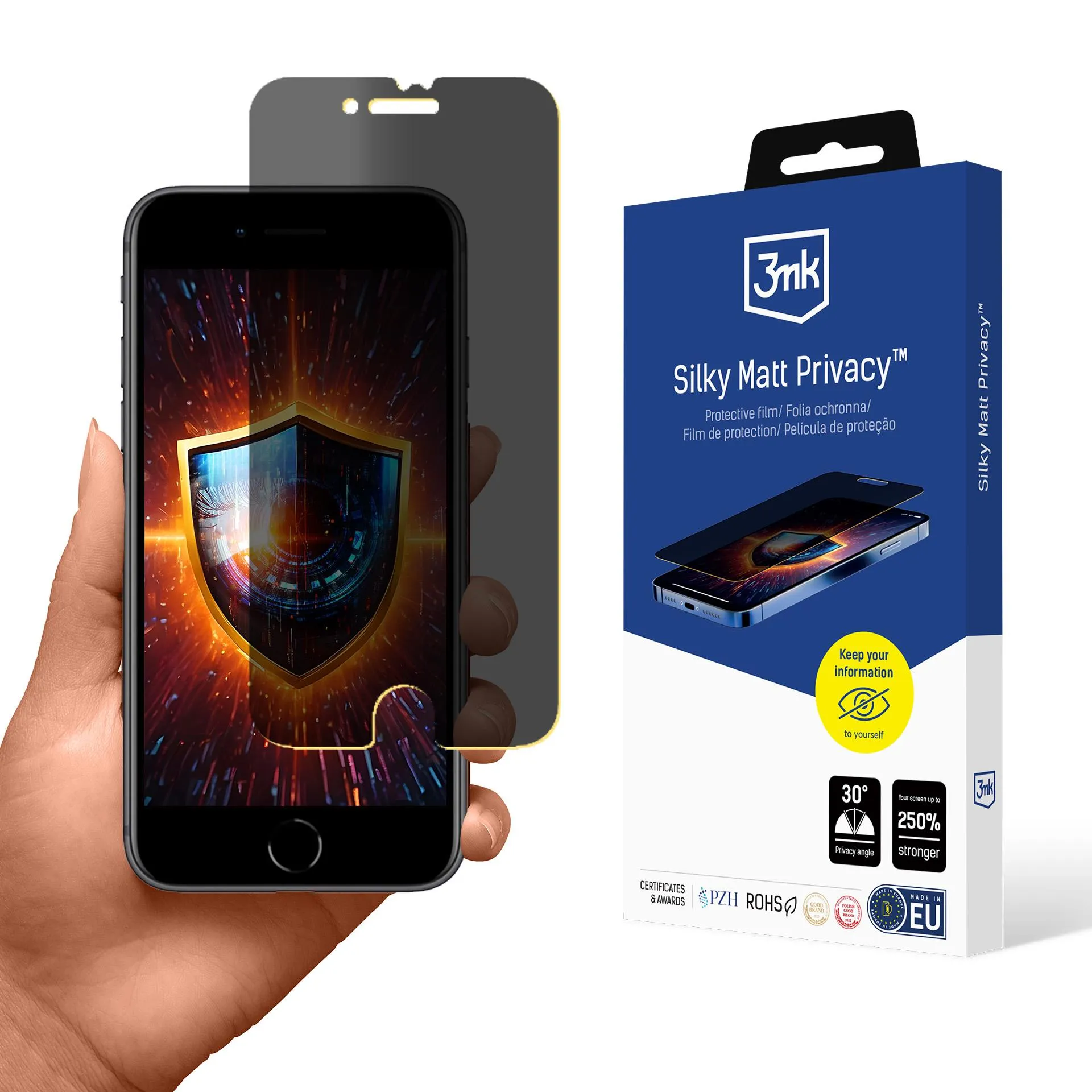 Film anti-espion pour Apple iPhone SE 2020 - 3mk Silky Matt Privacy