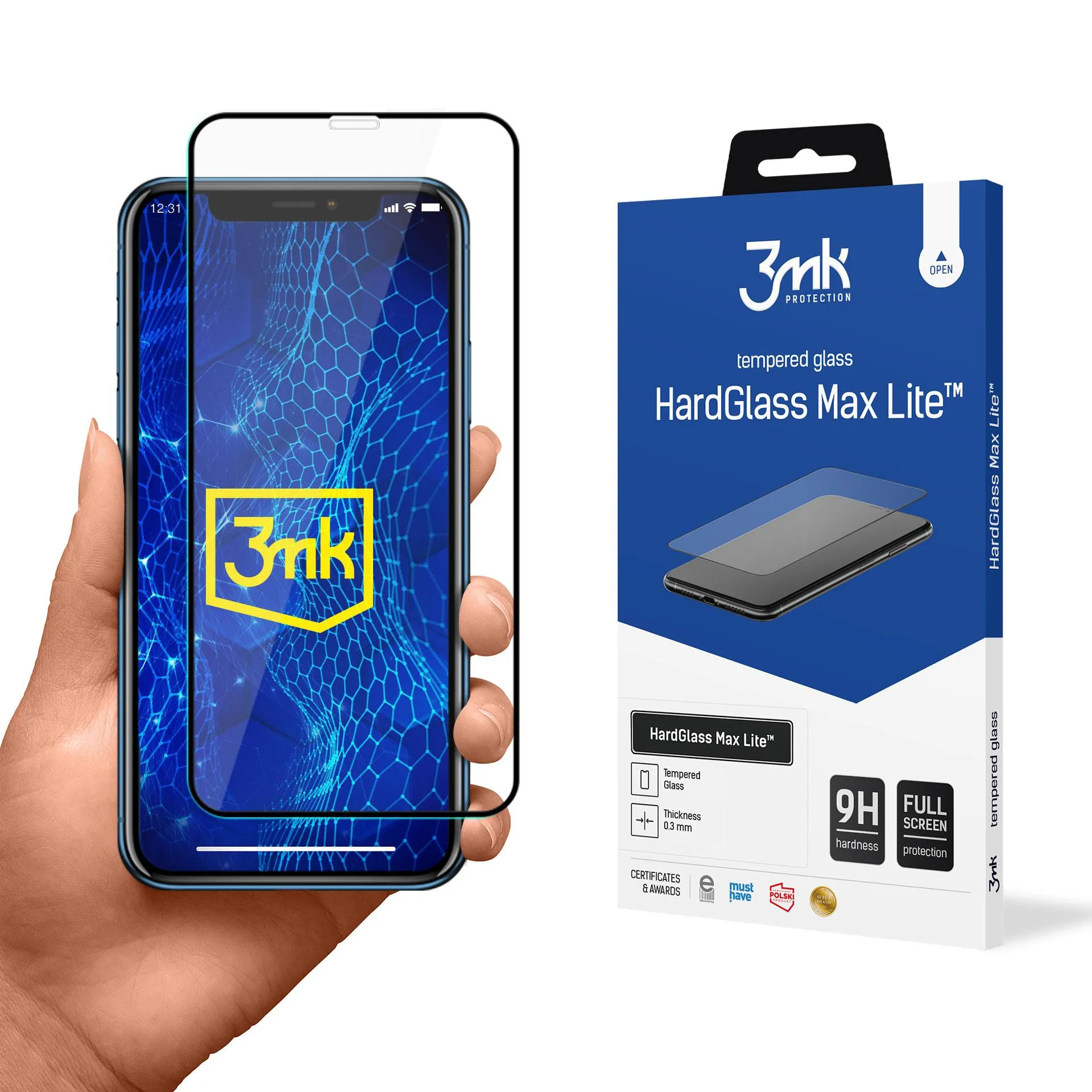 Verre trempé pour Apple iPhone Xr - 3mk HardGlass Max Lite