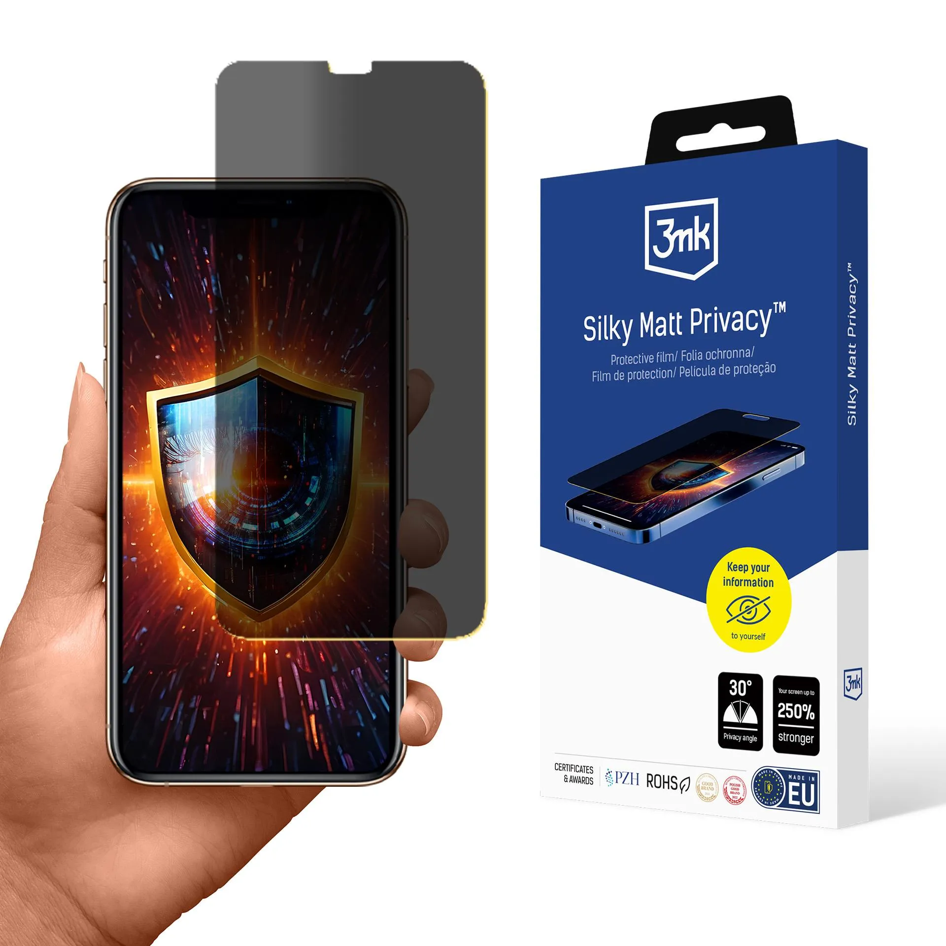 Film anti-espion pour Apple iPhone Xs - 3mk Silky Matt Privacy