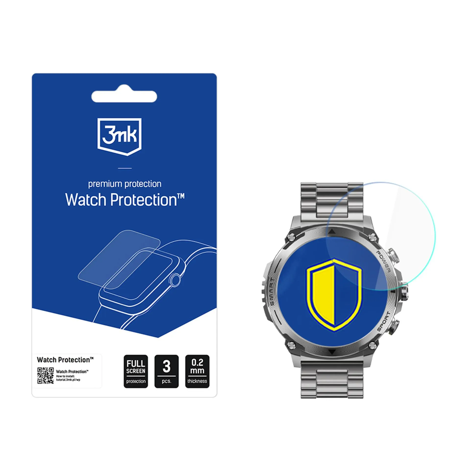 Verre de protection pour montre connectée Garett Atom - 3mk Watch Protection