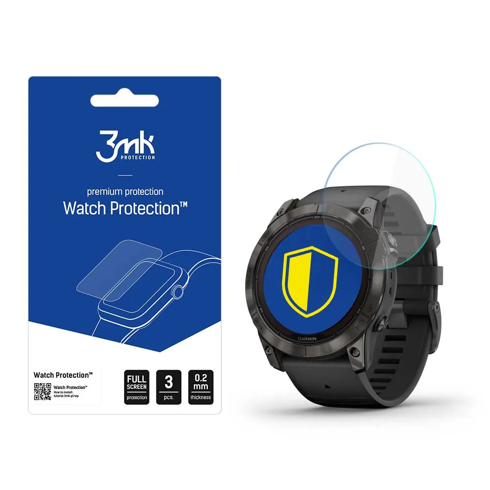 Protection d'écran en verre pour montre connectée Garmin Fenix 7X Pro Solar - 3mk Watch Protection