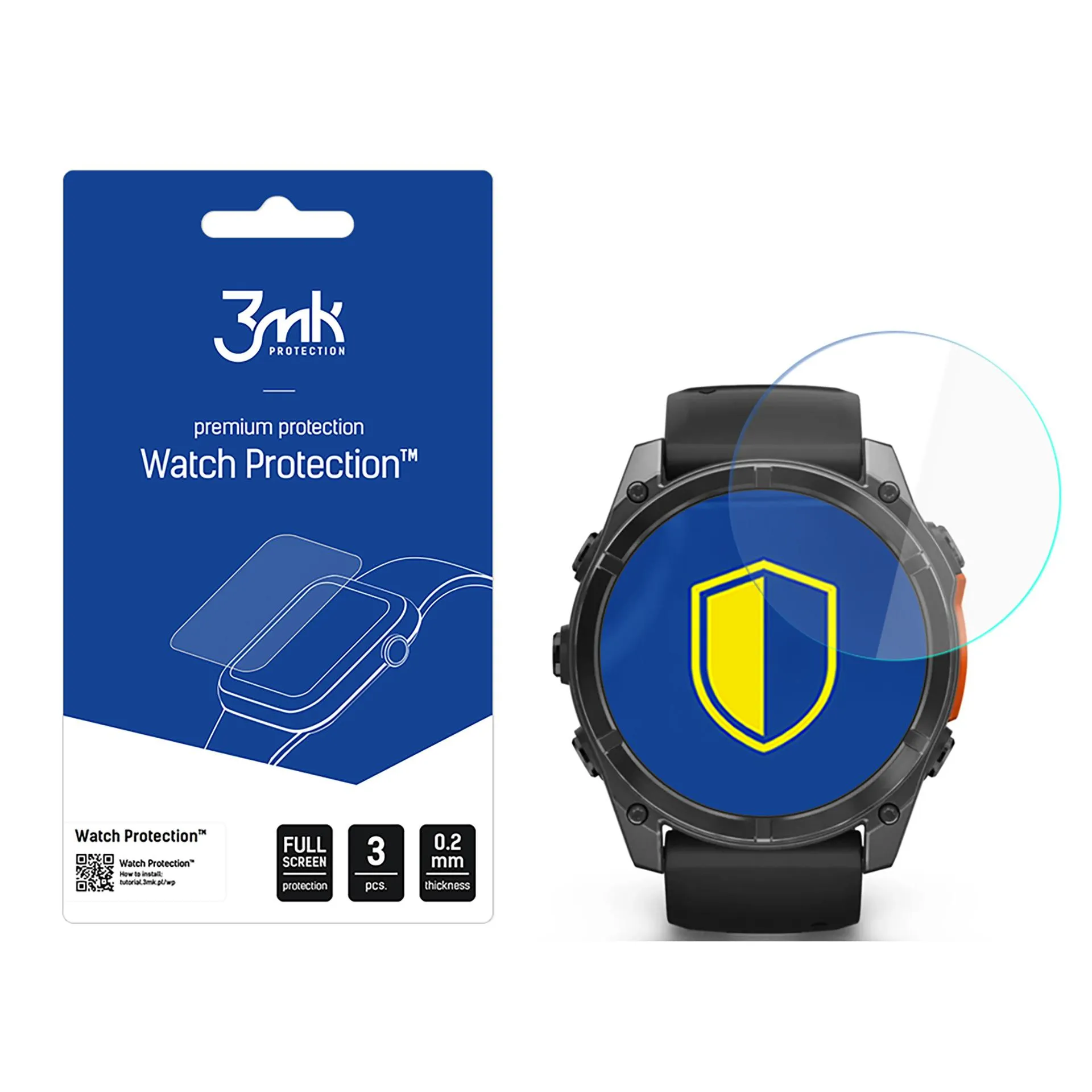 Protection d'écran en verre pour montre connectée Garmin Fenix 8 Amoled 51mm - 3mk Watch Protection