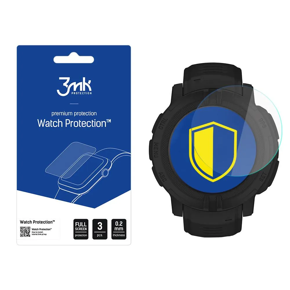 Protection d'écran en verre pour montre connectée Garmin Instinct 2/Solar - 3mk Watch Protection
