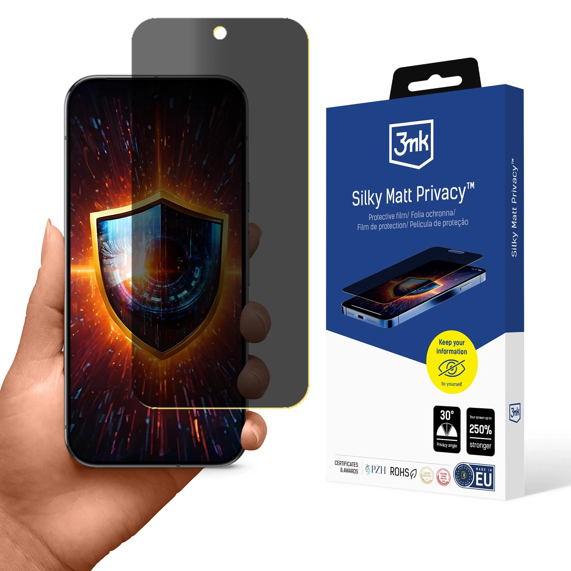 Film anti-espion pour Google Pixel 9 Pro - 3mk Silky Matt Privacy