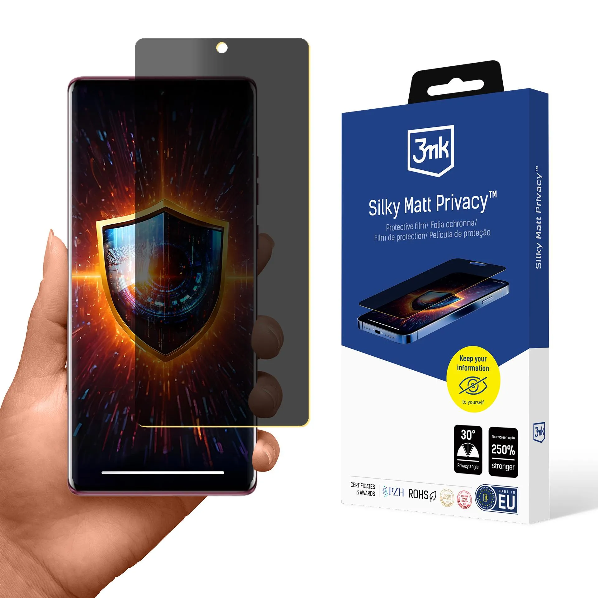 Film anti-espion pour Motorola Edge 50 Fusion - 3mk Silky Matt Privacy