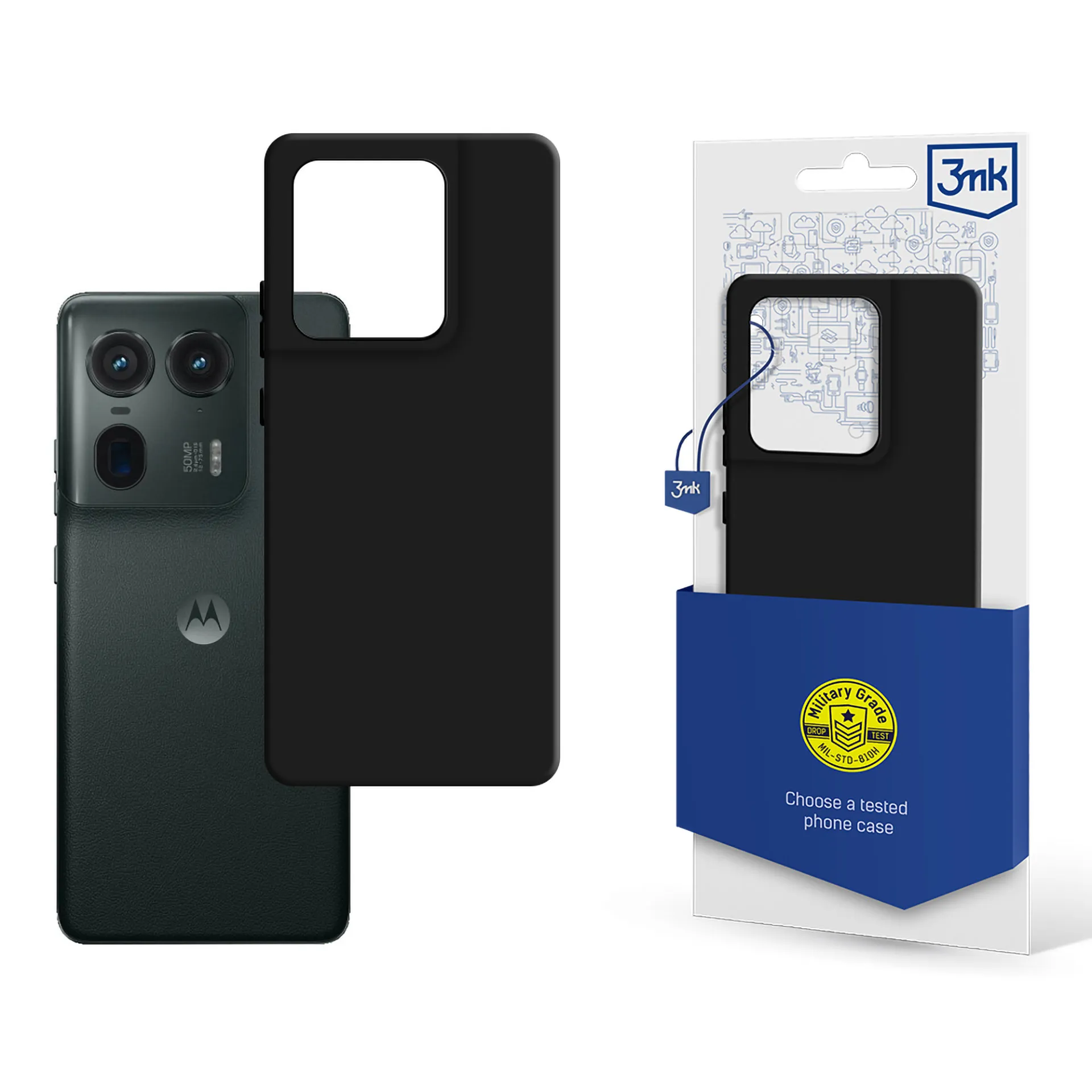 Coque pour Motorola Moto Edge 50 Ultra - 3mk Matt Case Noir