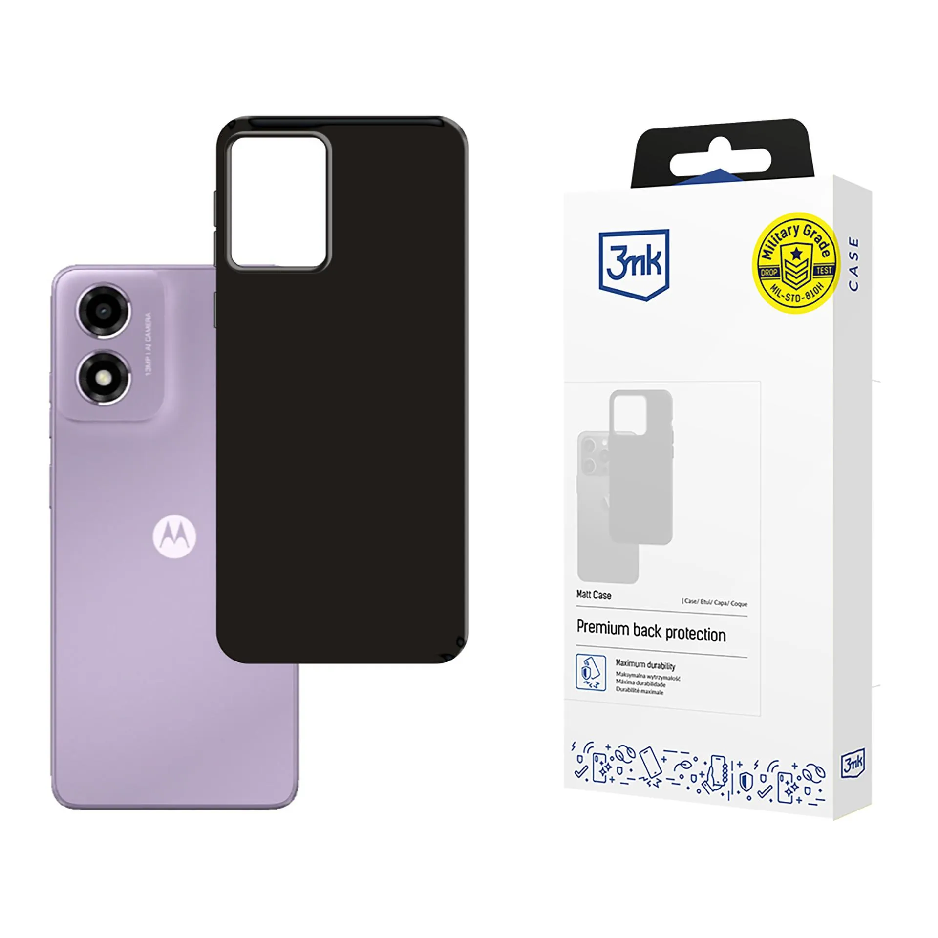 Coque pour Motorola Moto E14/G04/G04S - 3mk Matt Case Noir
