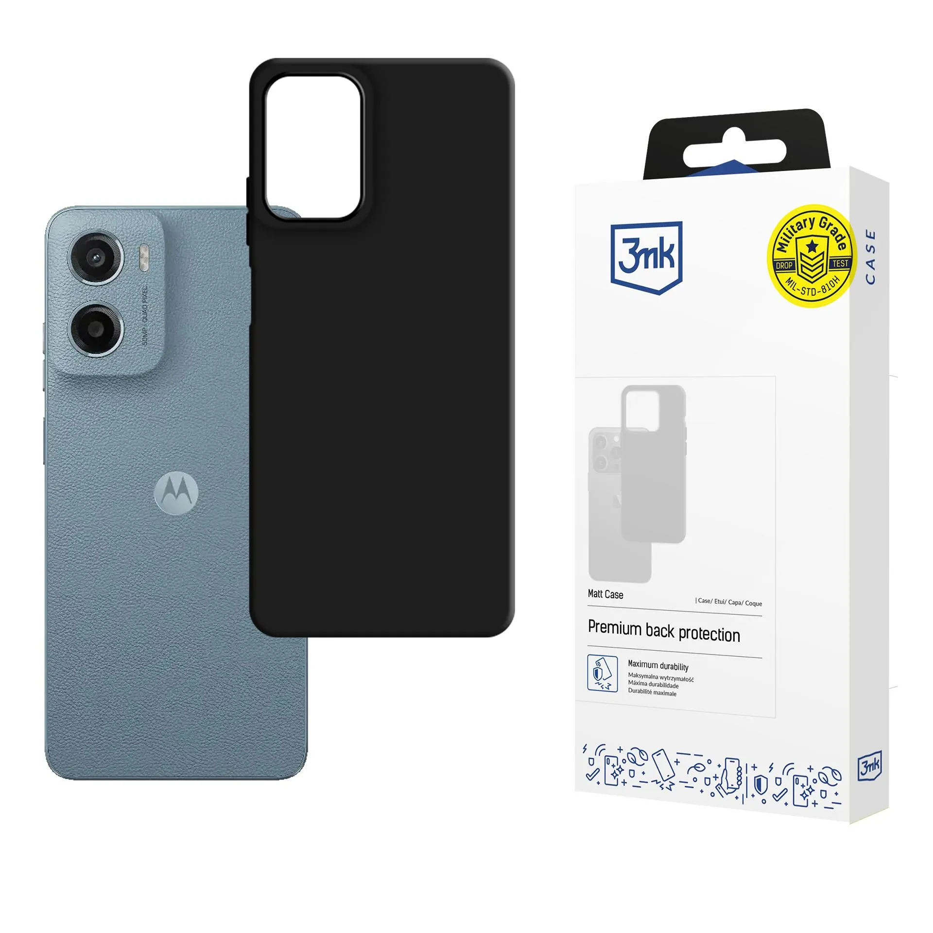 Coque pour Motorola Moto G05/E15 G4 - 3mk Matt Case Noir