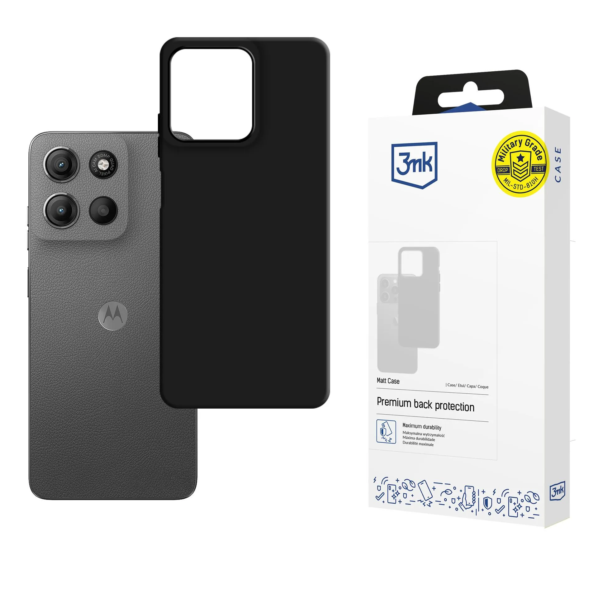 Coque pour Motorola Moto G15 / G15 Power - 3mk Matt Case Noir