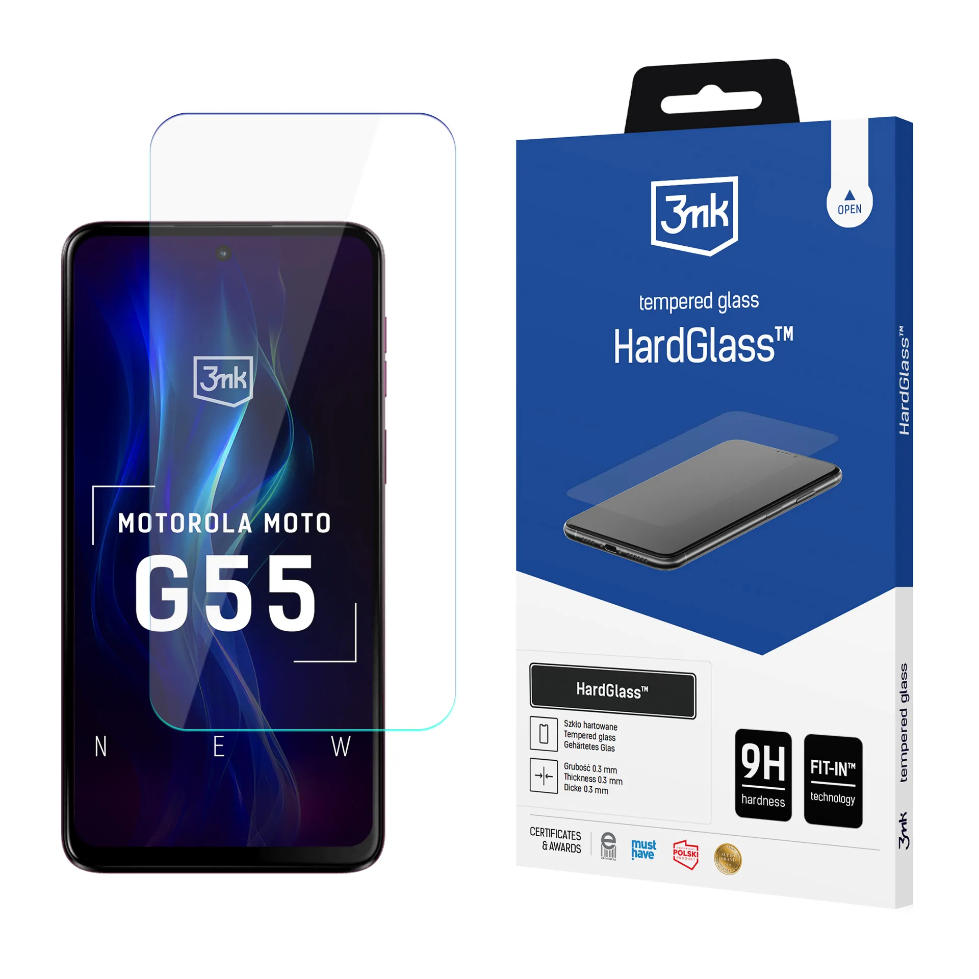 Verre trempé pour Motorola Moto G55 5G - 3mk HardGlass