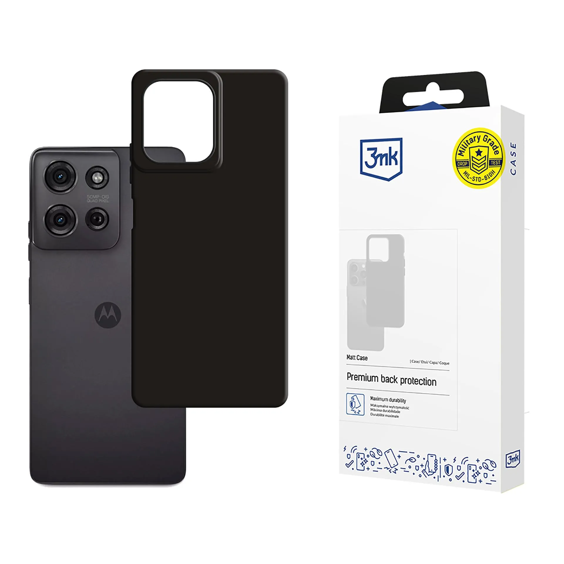 Coque pour Motorola Moto G75 - 3mk Matt Case Noir
