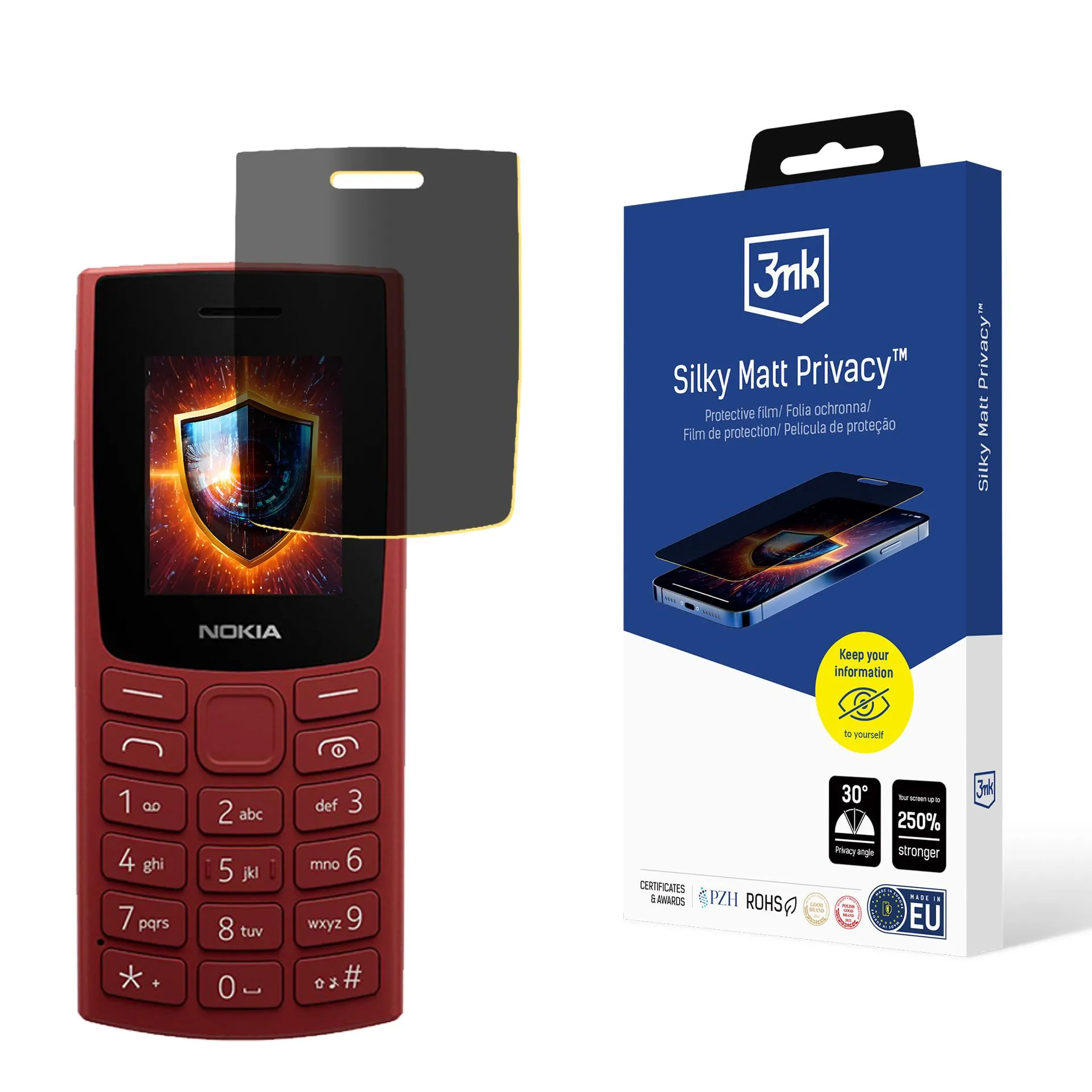 Film anti-espion pour Nokia 105 4G (2023) - 3mk Silky Matt Privacy