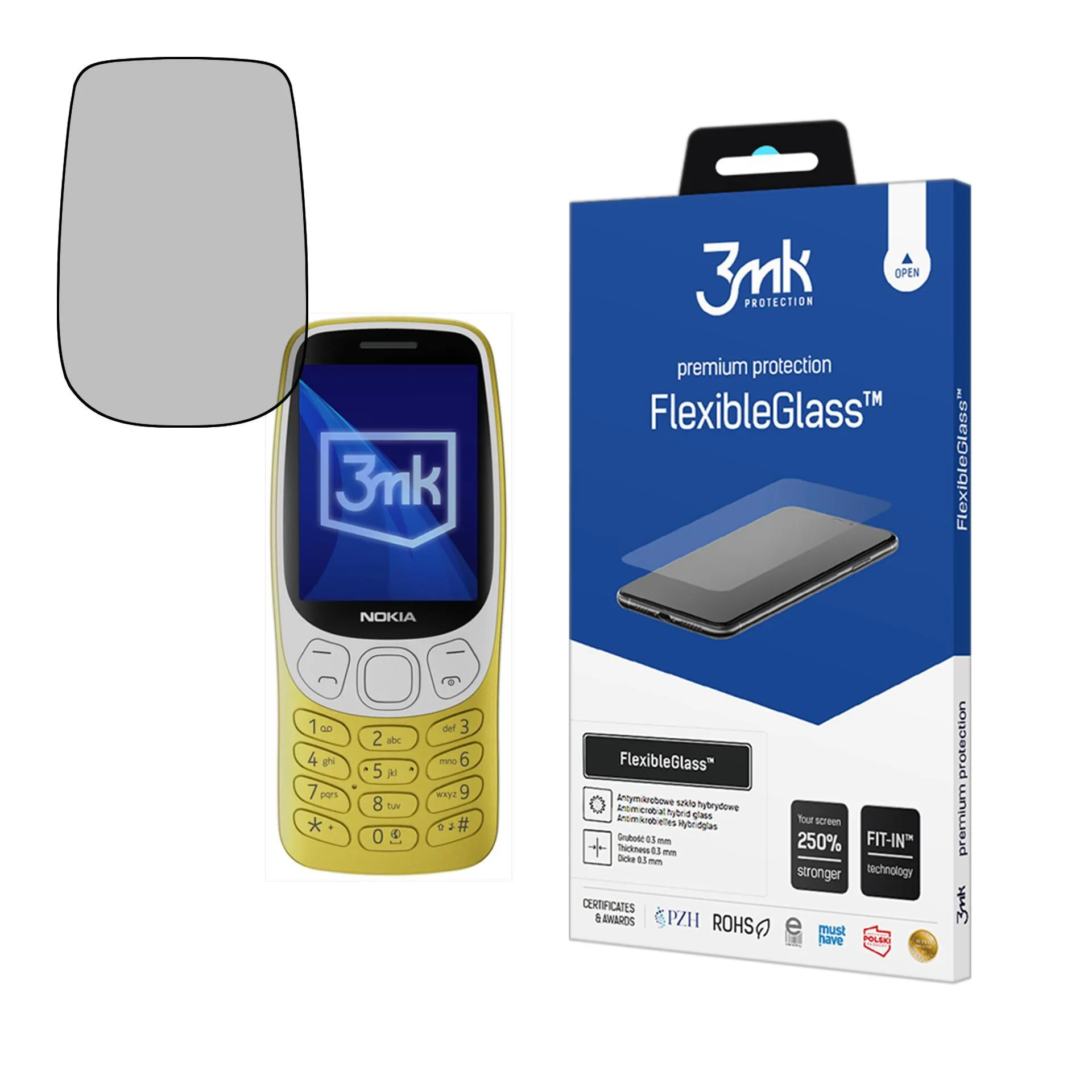 Verre hybride incassable pour Nokia 3210 4G - 3mk FlexibleGlass™
