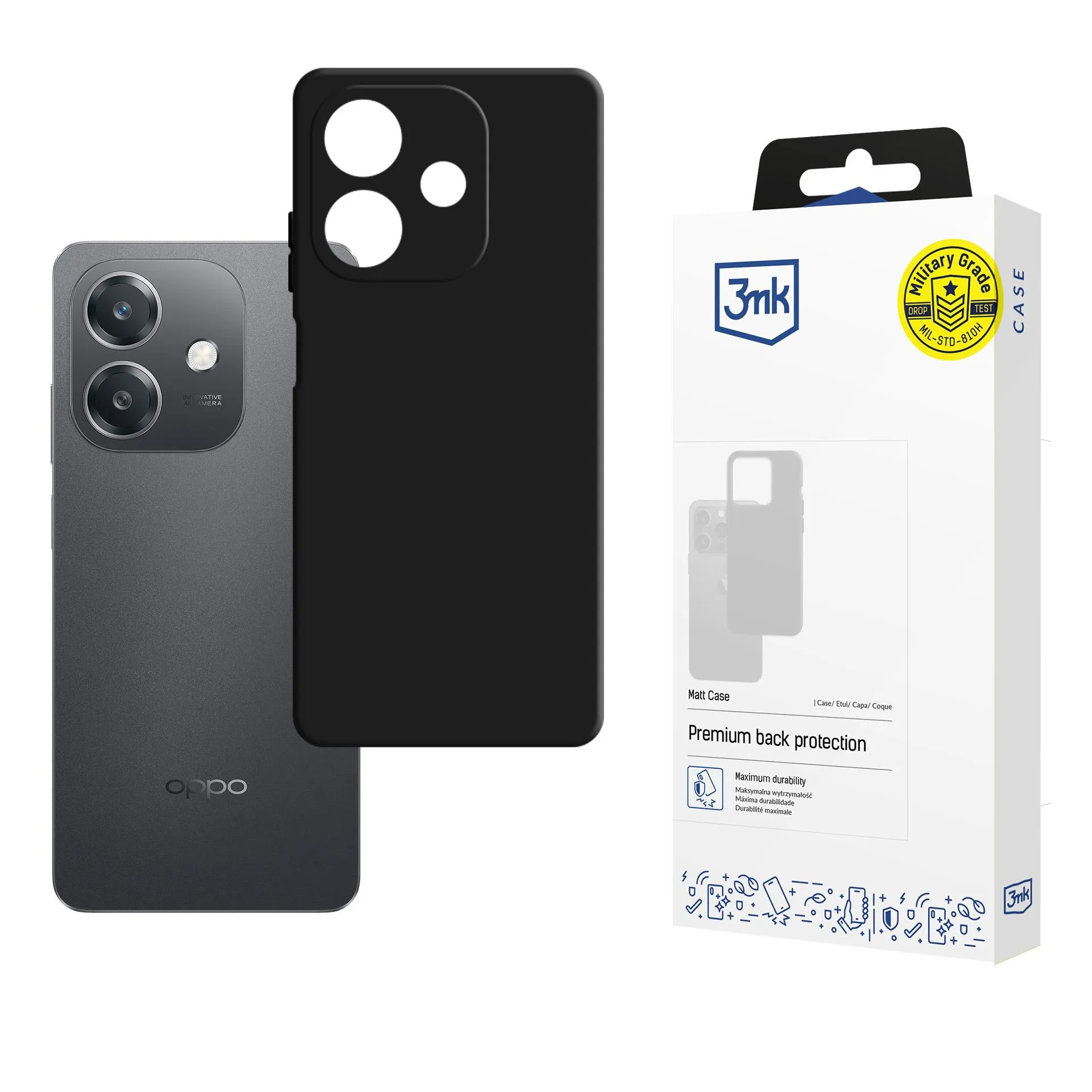 Coque pour Oppo A40 / A40M / A3 4G - 3mk Matt Case Noir