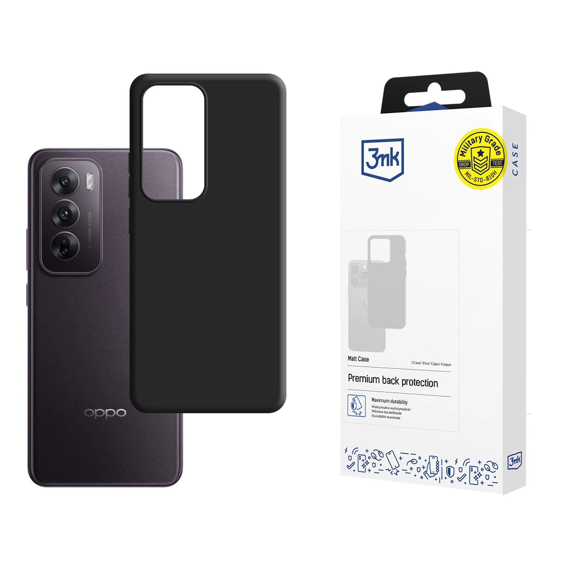 Coque pour Oppo Reno 12  - 3mk Matt Case Noir