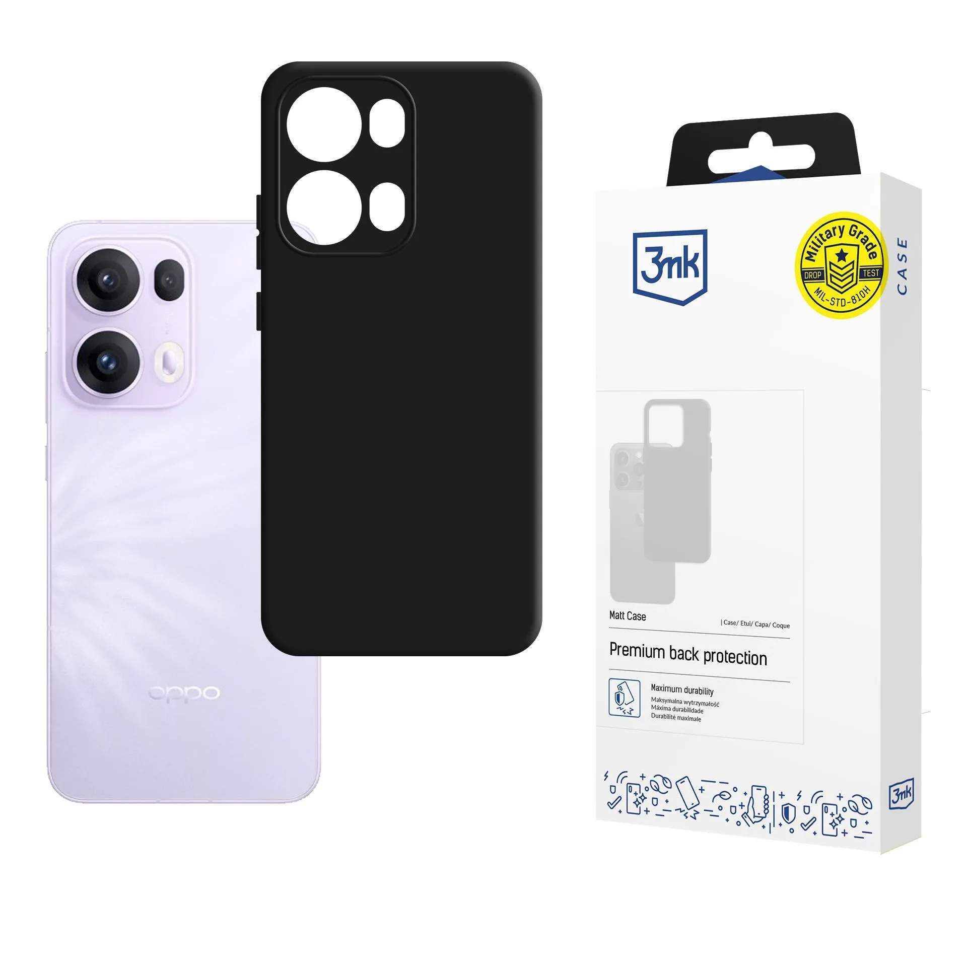 Coque pour Oppo Reno 13 Pro - 3mk Matt Case Noir
