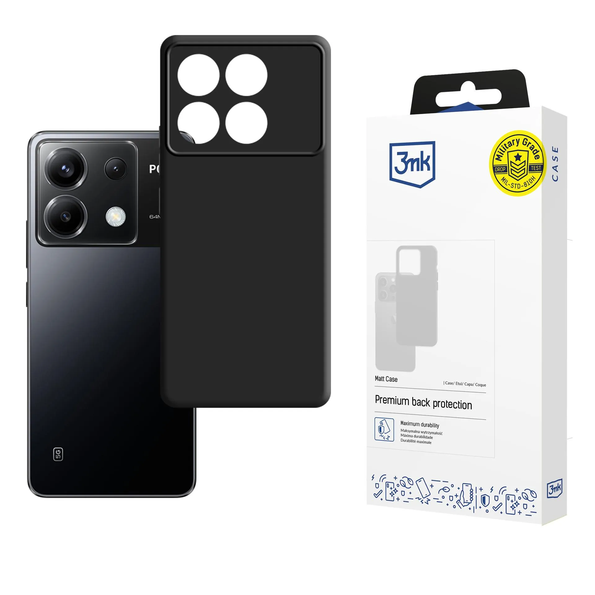 Coque pour Xiaomi Redmi Note 13 Pro 5G/POCO X6 5G - 3mk Matt Case Noir