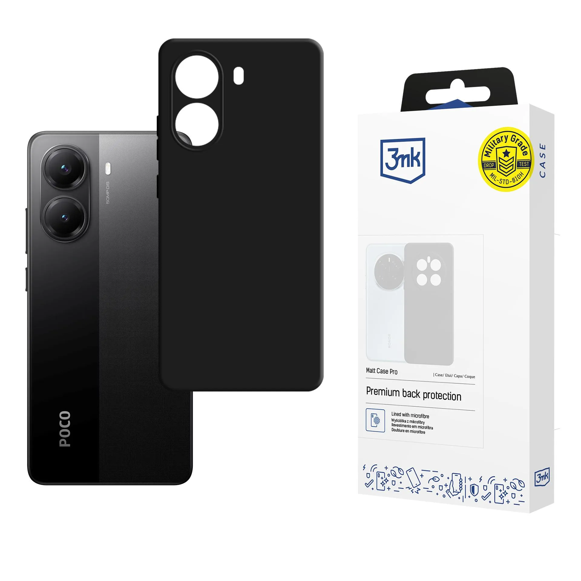 Coque pour Poco X7 Pro 5g- 3mk Matt Case Black