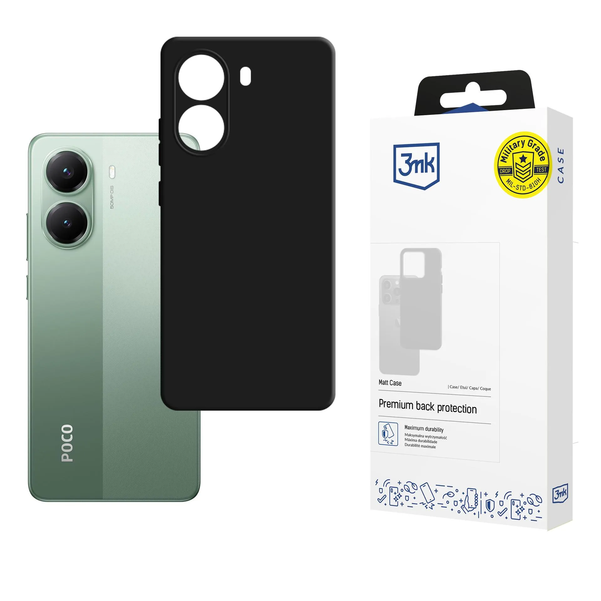 Coque pour POCO X7 Pro - 3mk Matt Case Noir