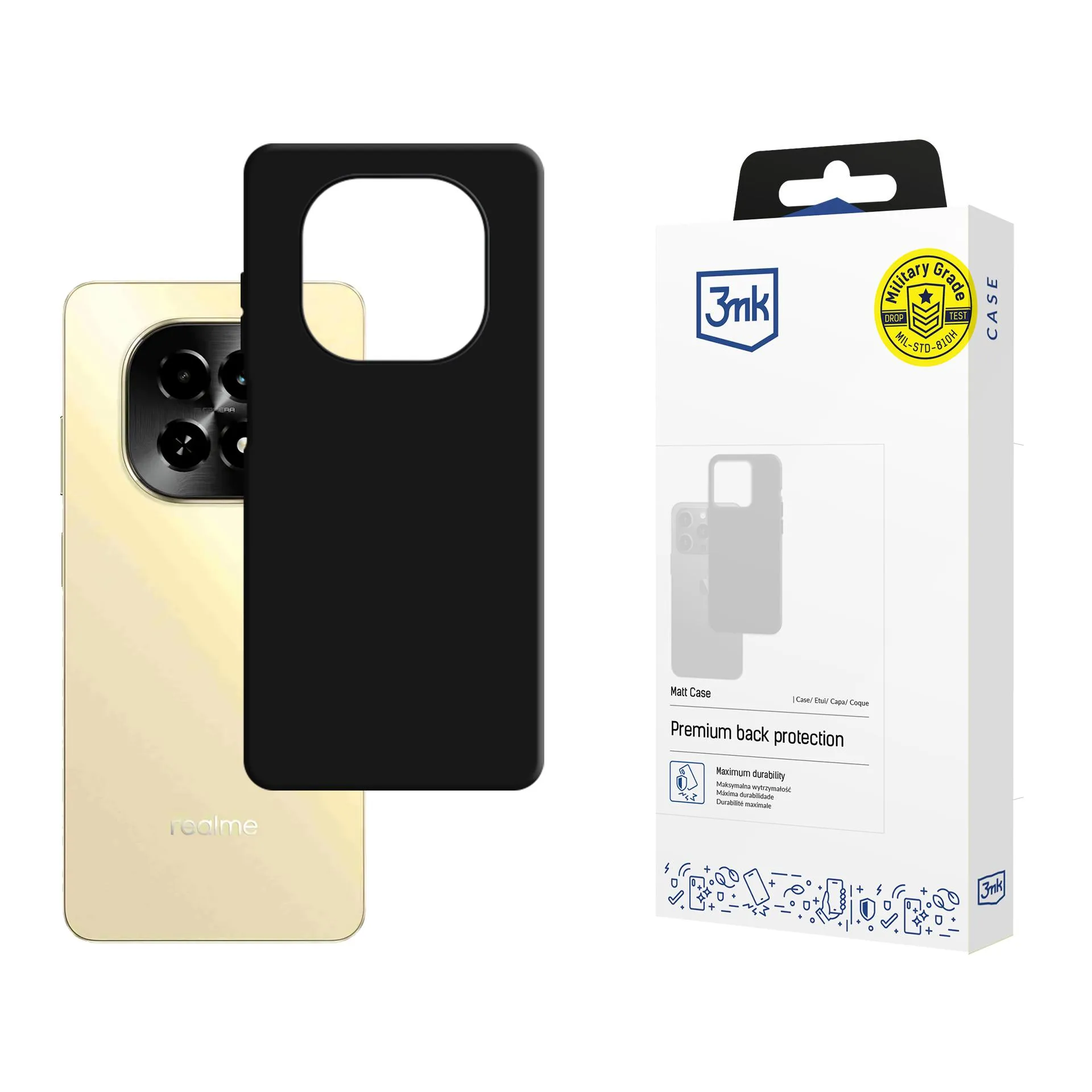 Coque pour Realme C63 5G - 3mk Matt Case Noir