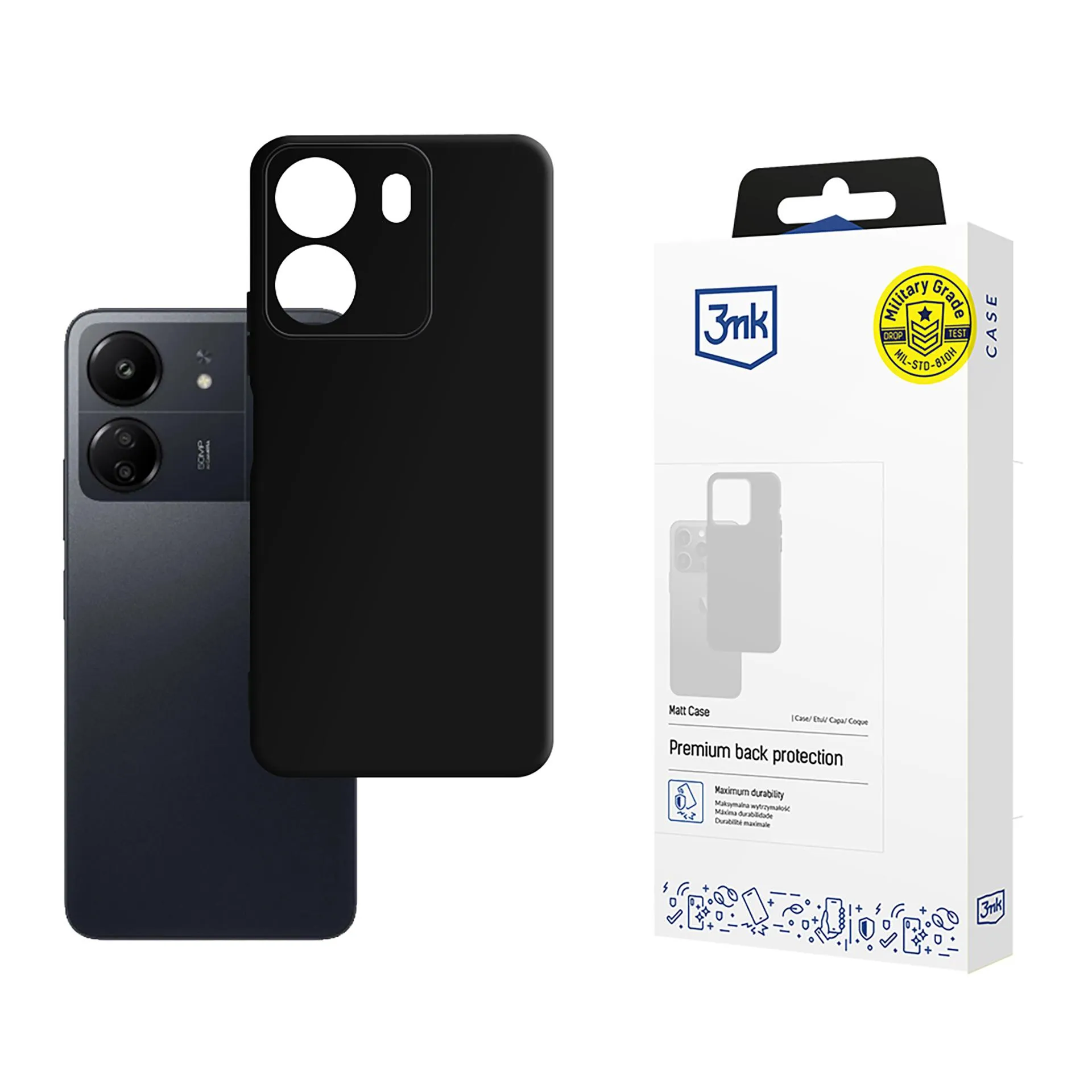 Coque pour Redmi 13C/POCO C65 - 3mk Matt Case Noir