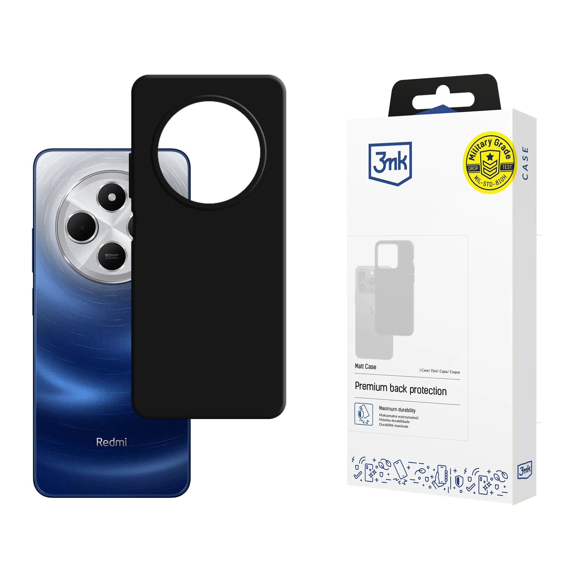 Coque pour Redmi 14C / Redmi A4 5G - 3mk Matt Case Noir
