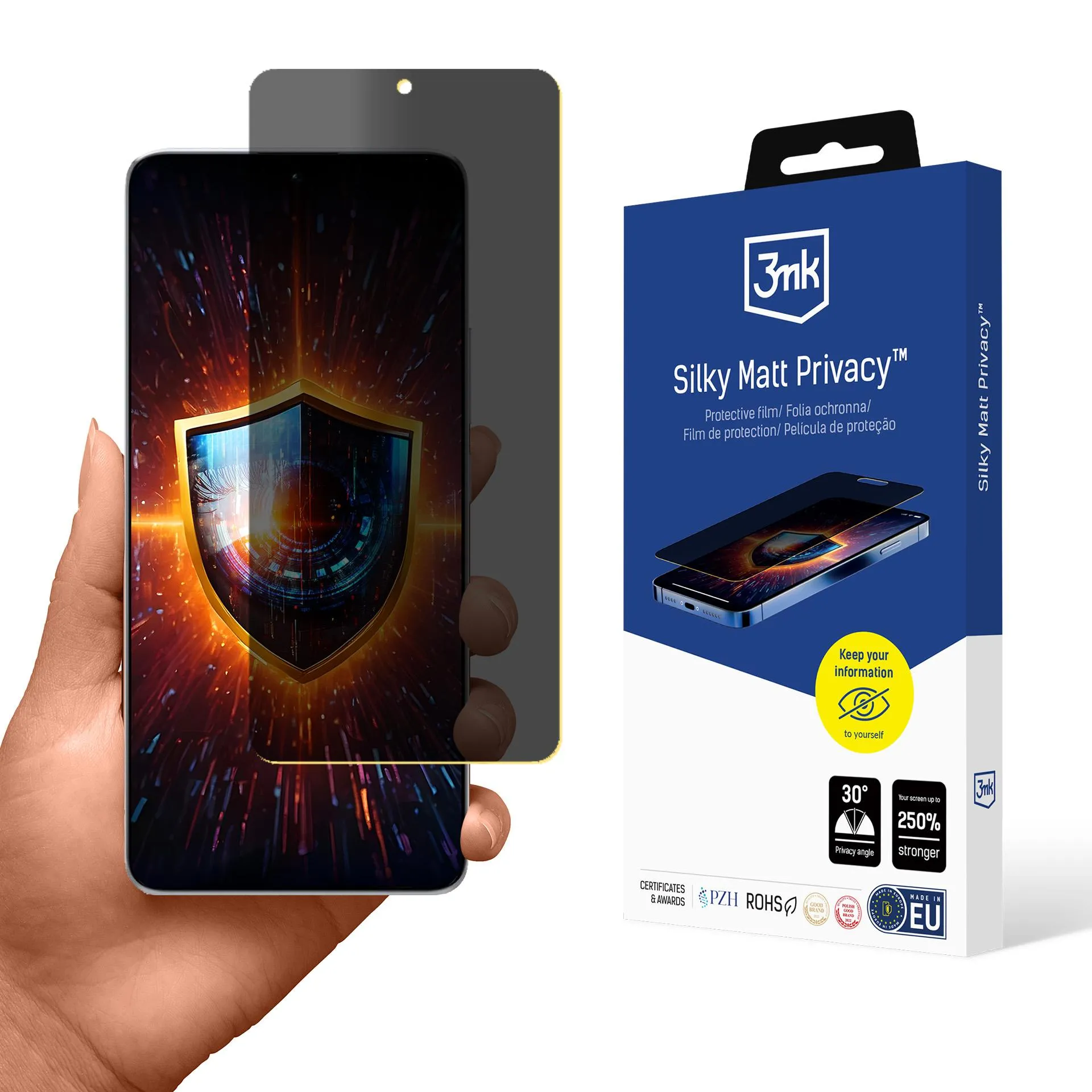 Film anti-espion pour Redmi Note 13 Pro+ - 3mk Silky Matt Privacy