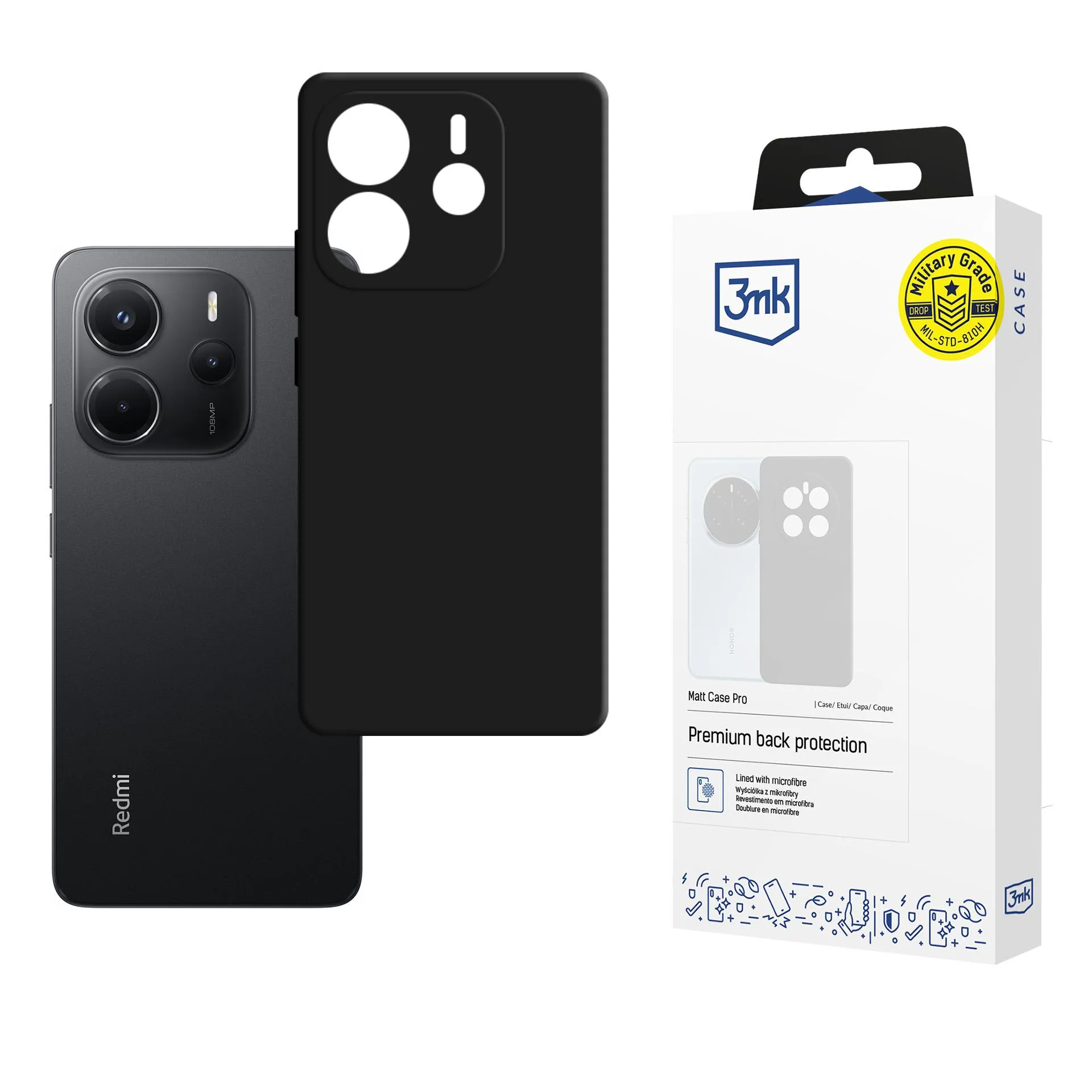Coque pour Redmi Note 14 4G- 3mk Matt Case Black