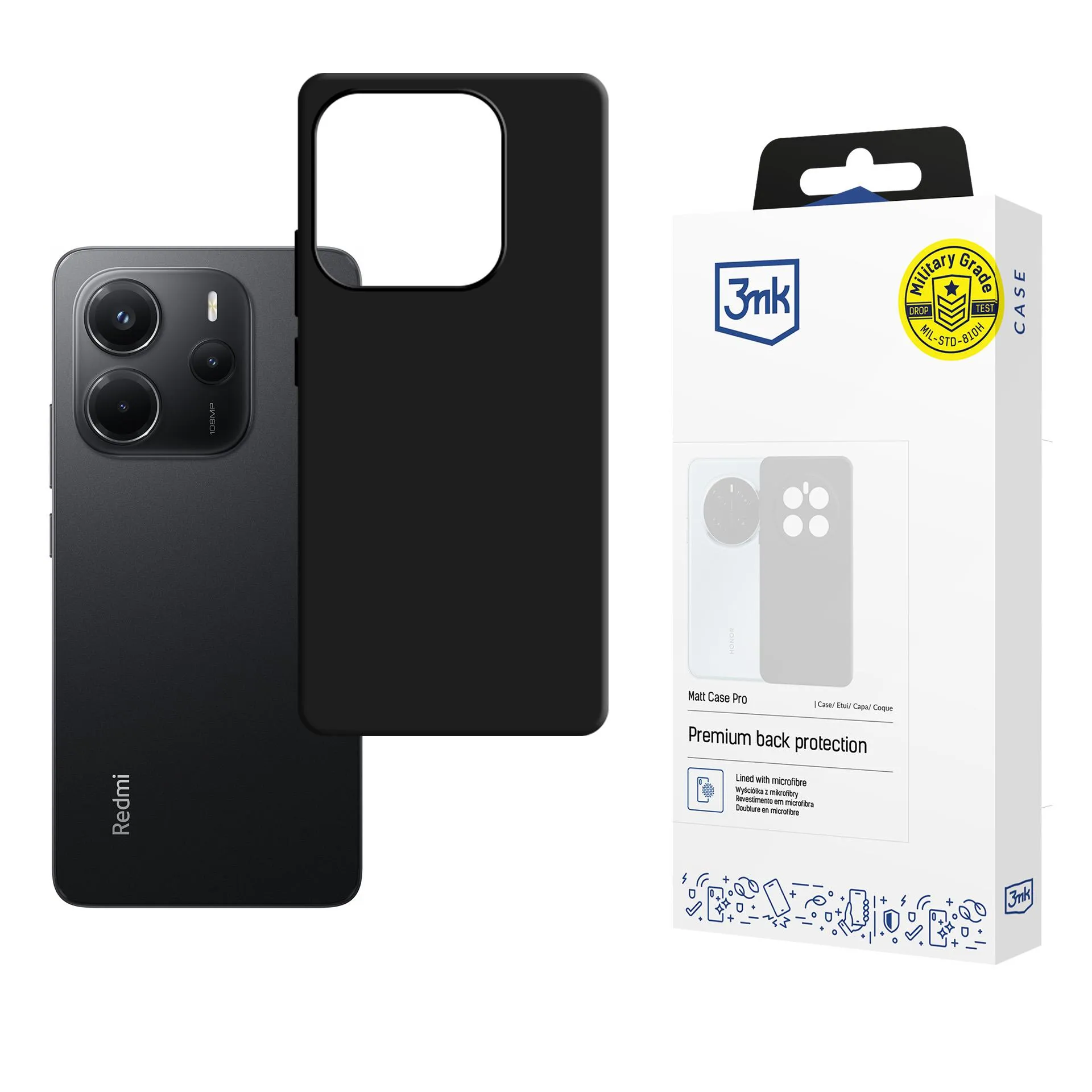 Coque pour Redmi Note 14 5G- 3mk Matt Case Black