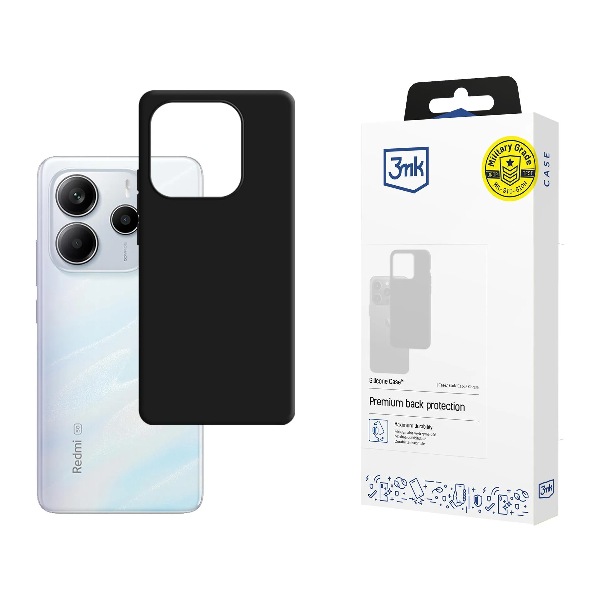 Coque pour Redmi Note 14 5G - Etui 3mk Silicone Noir
