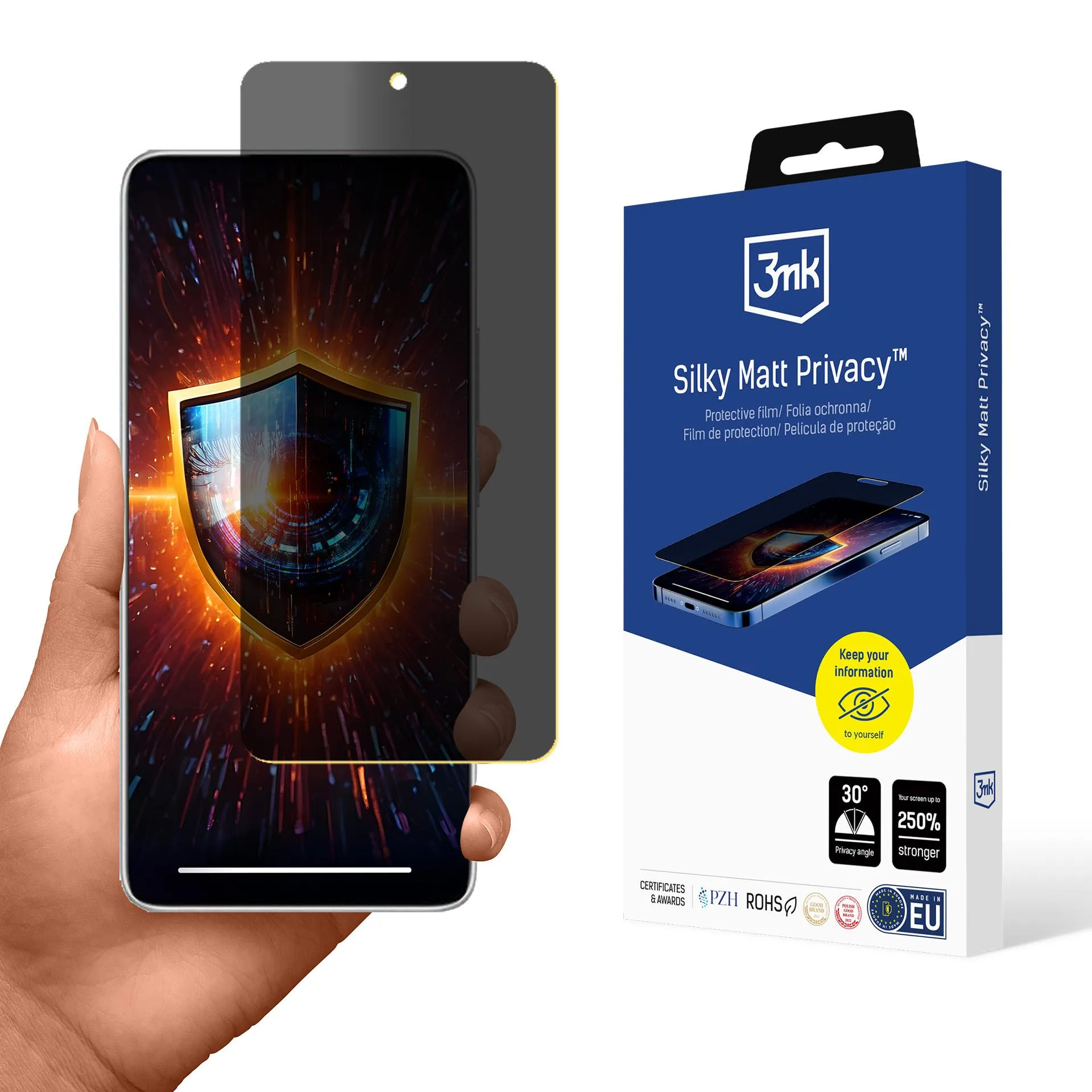 Film anti-espion pour Redmi Note 14 5G - 3mk Silky Matt Privacy