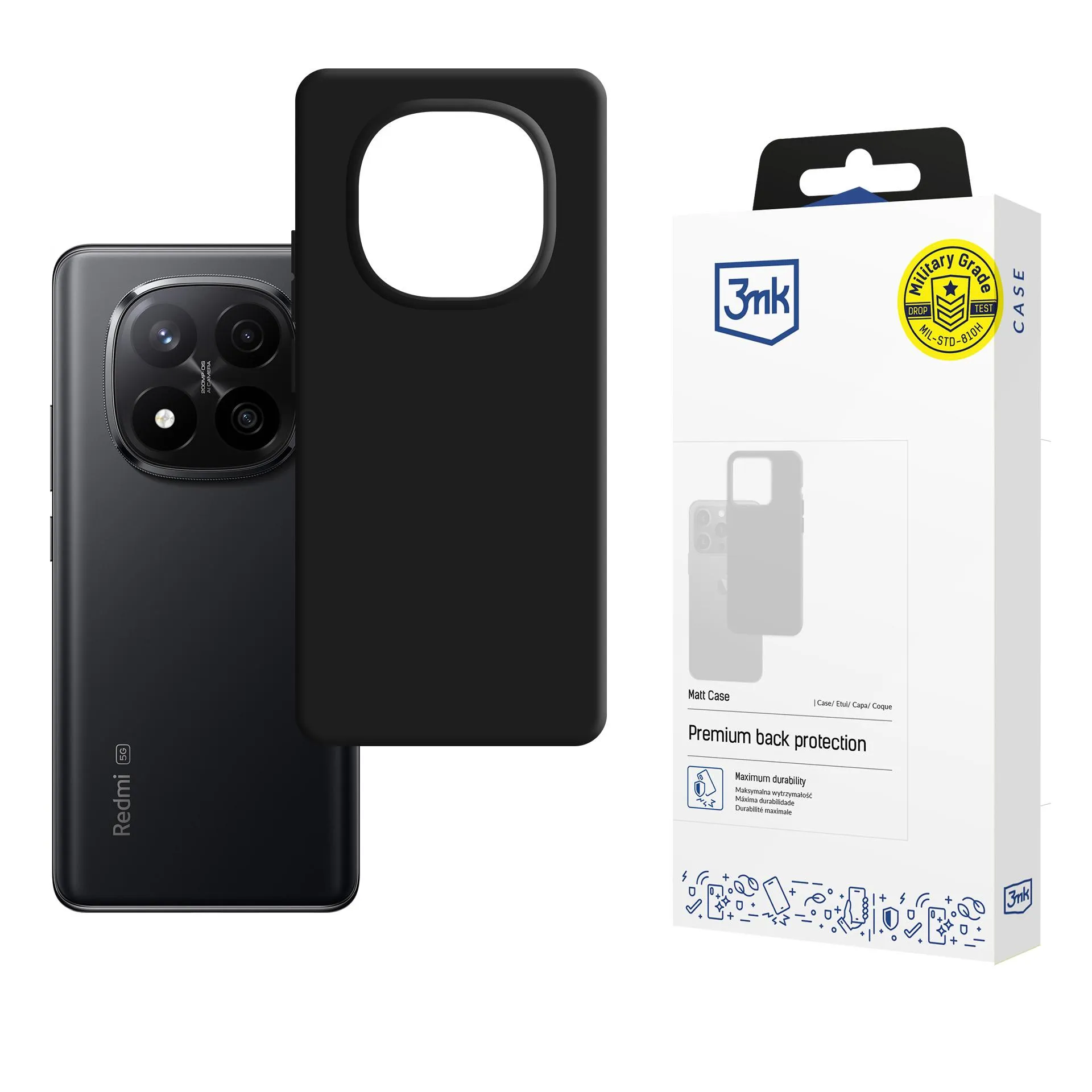 Coque pour Redmi Note 14 Pro+- 3mk Matt Case Black