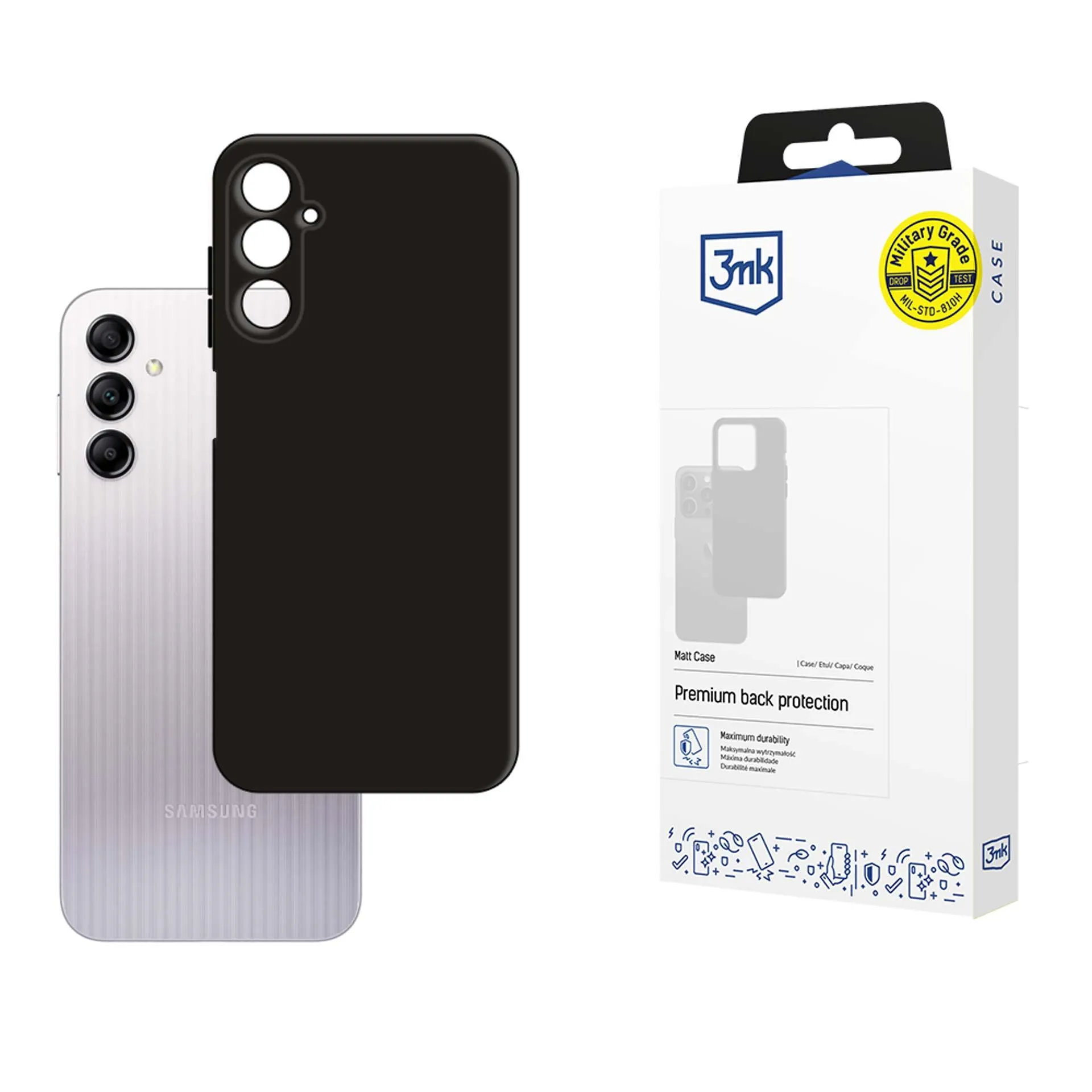Coque pour Samsung Galaxy A14 4G - 3mk Matt Case Noir