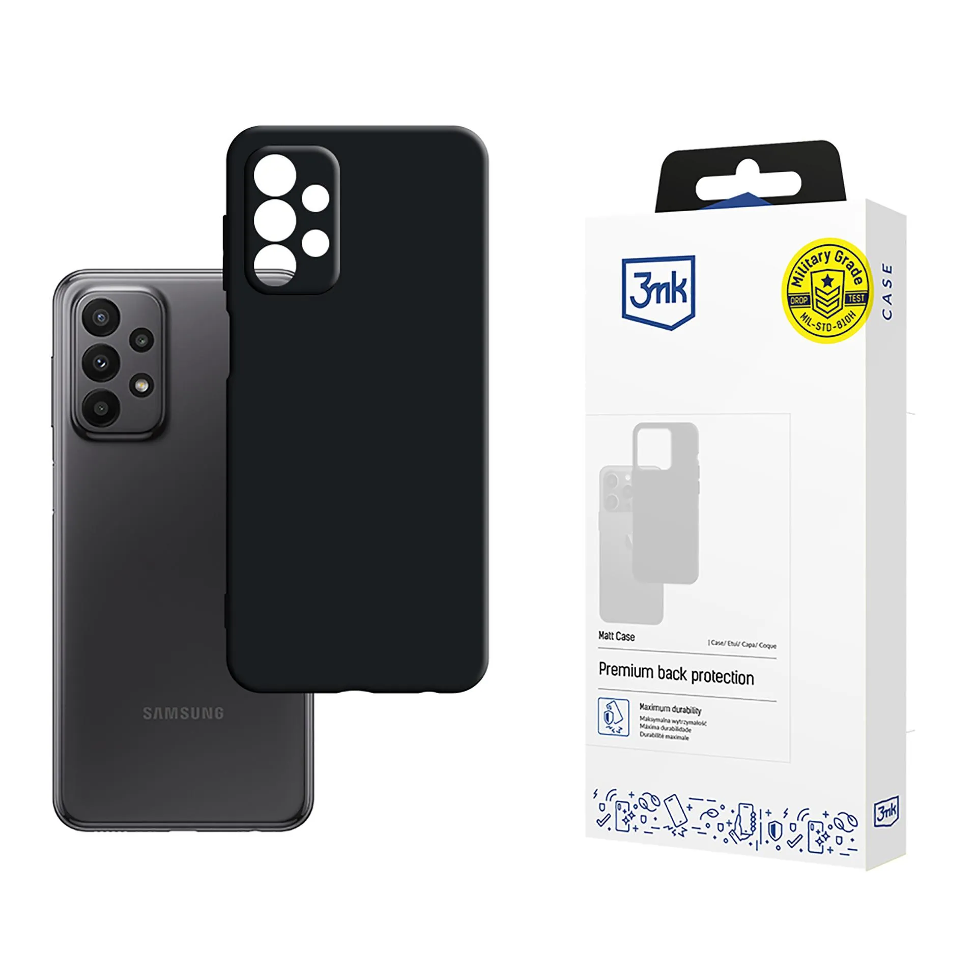 Coque pour Samsung Galaxy A23 4G/5G - 3mk Matt Case Noir