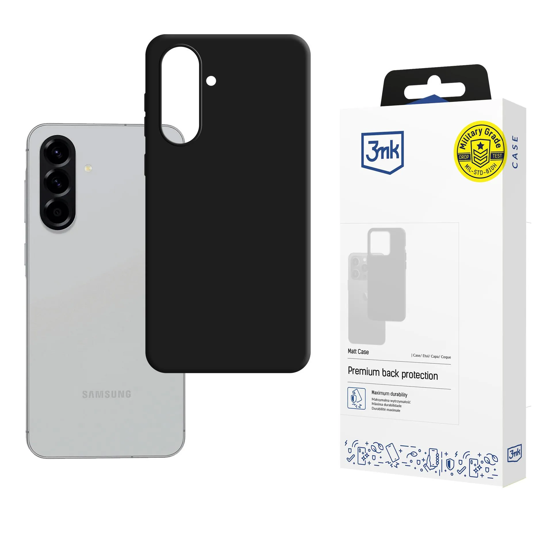 Coque pour Samsung Galaxy A36/A56 - 3mk Matt Case Noir