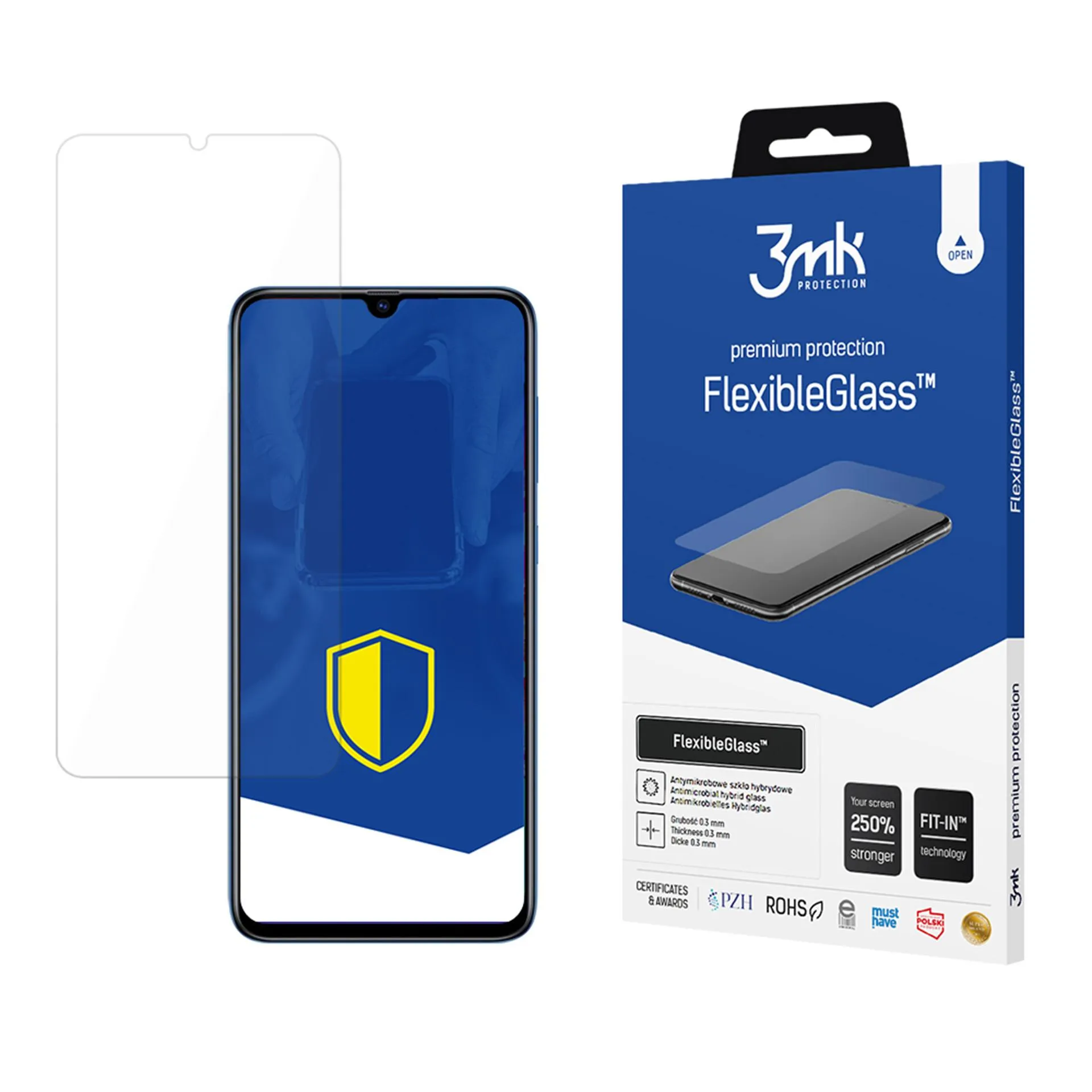 Verre hybride incassable sur Samsung Galaxy A70/A70s - 3mk FlexibleGlass™