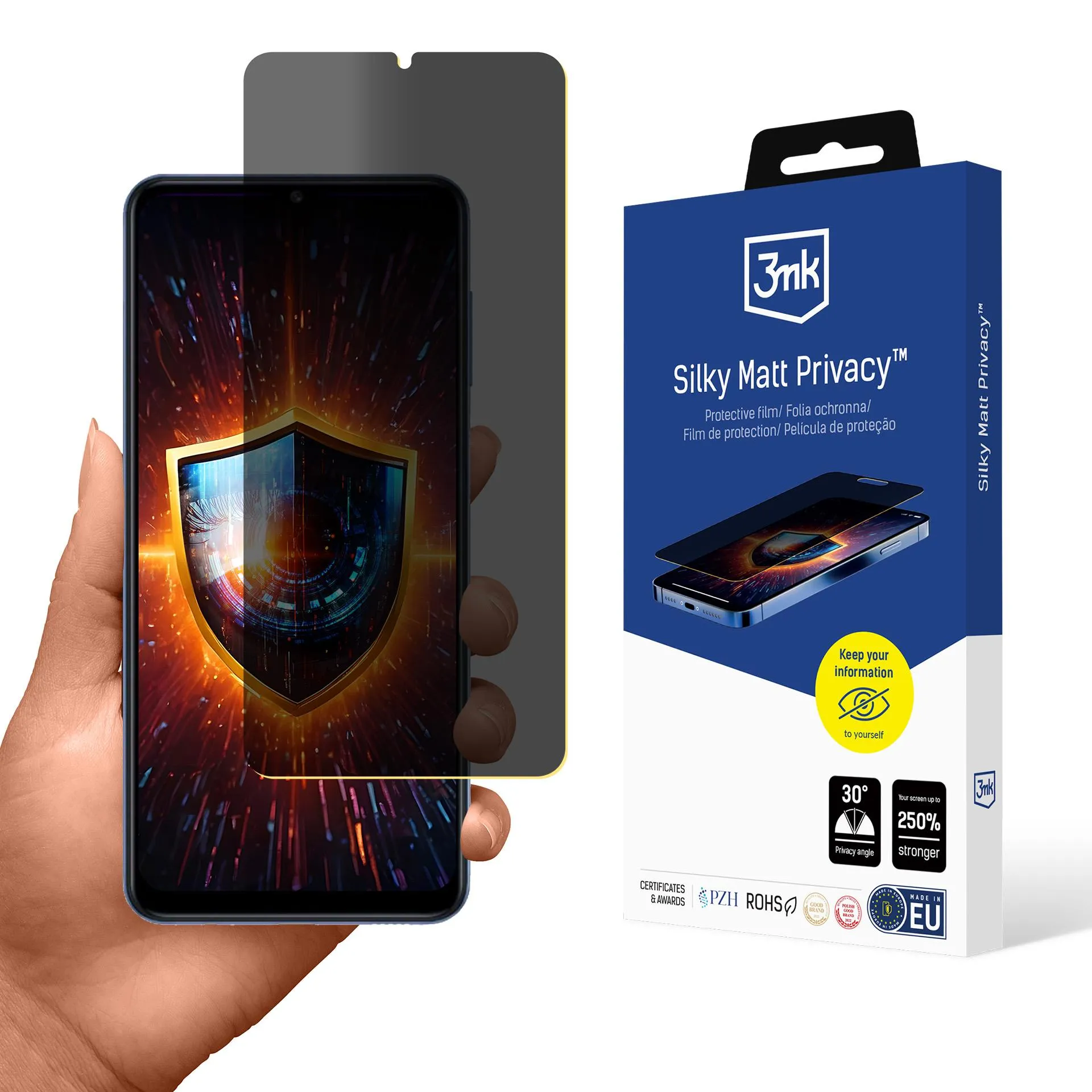 Film anti-espion pour Samsung Galaxy M12 - 3mk Silky Matt Privacy